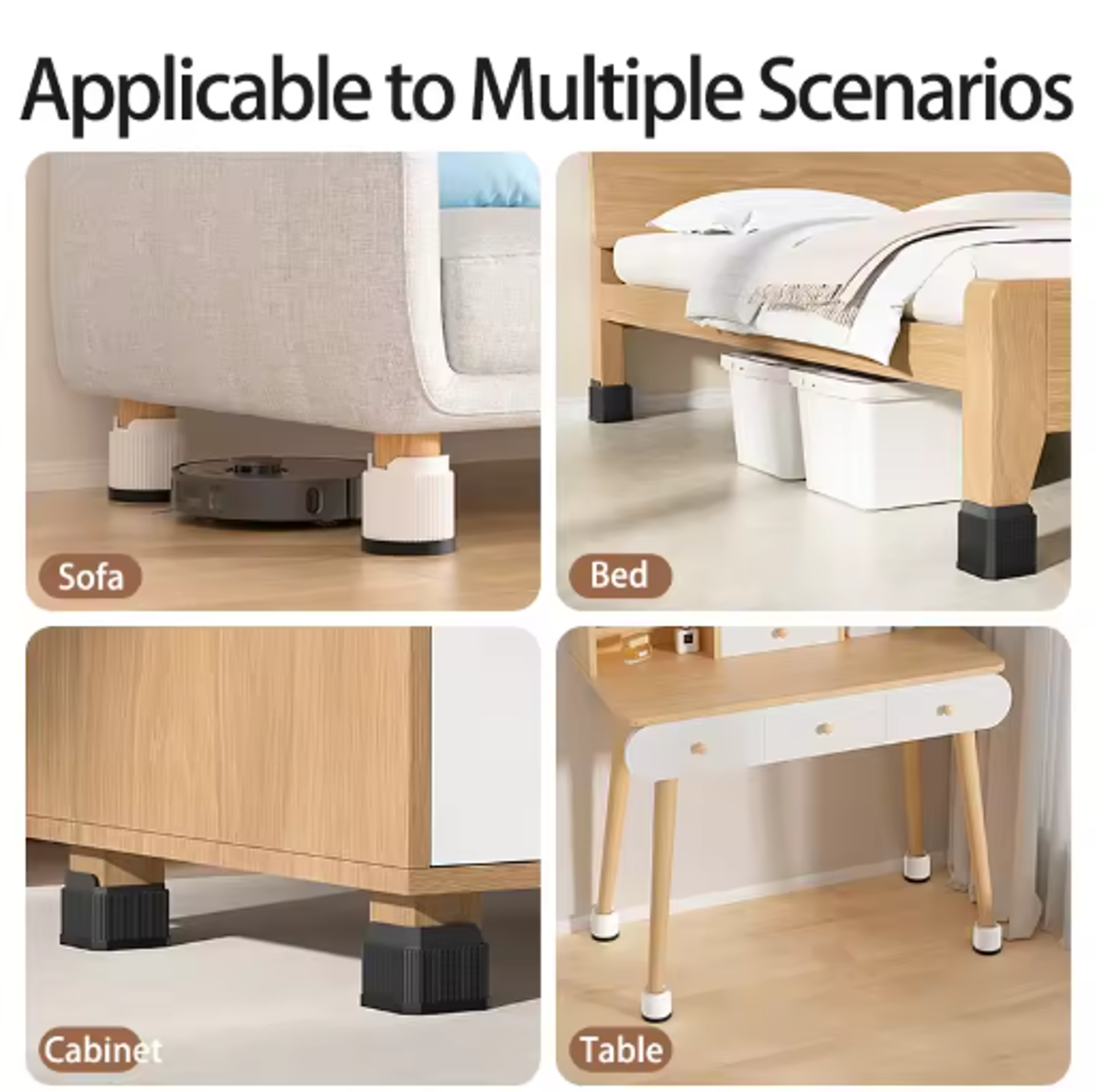 Adjustable Height Furniture Risers Multi Size Leg Protectors for Sofa Bed and Chair – view 19