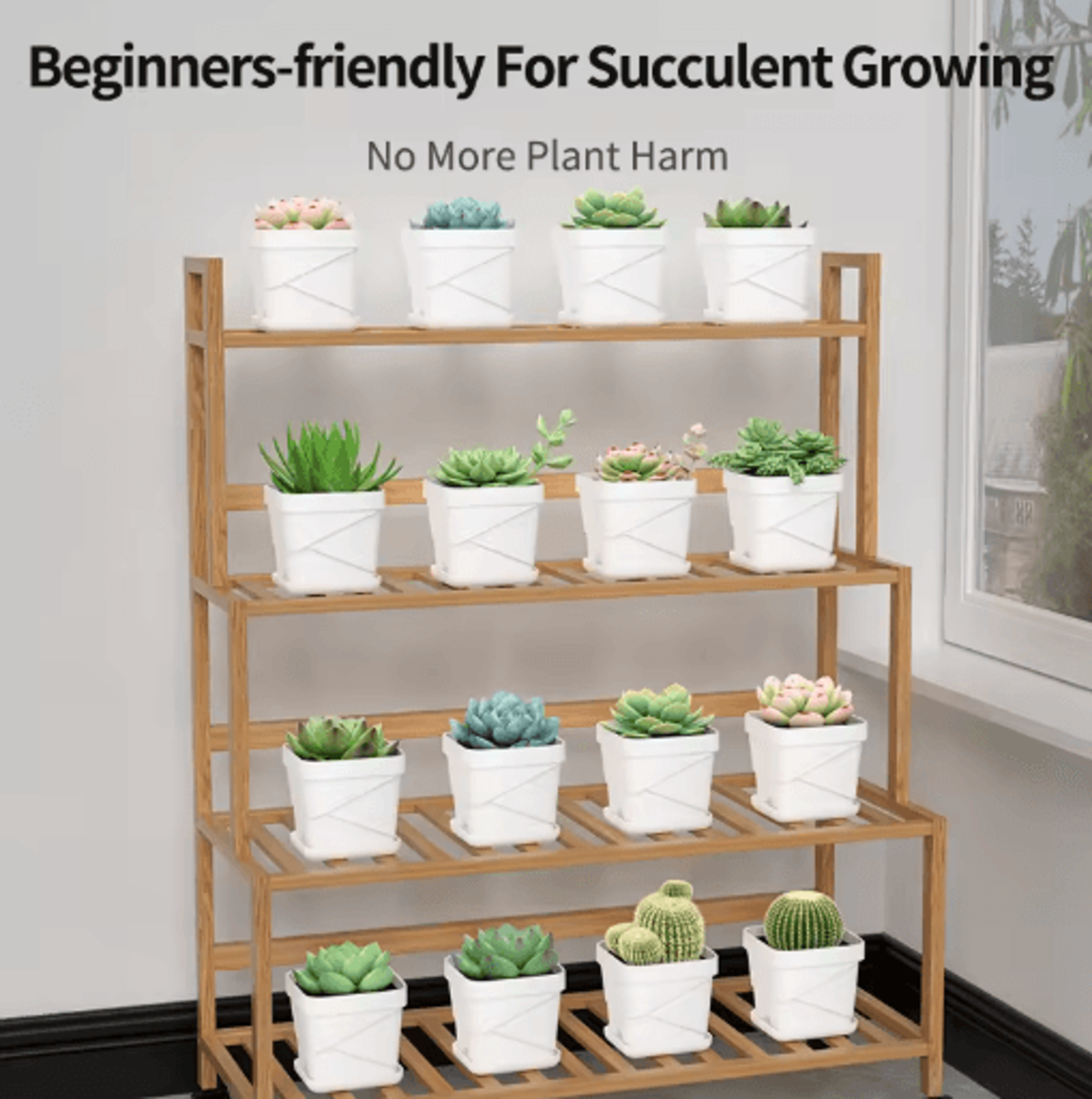 Square Ventilated Plastic Flower Pot Succulent Planter With Thick Drainage Tray 12
