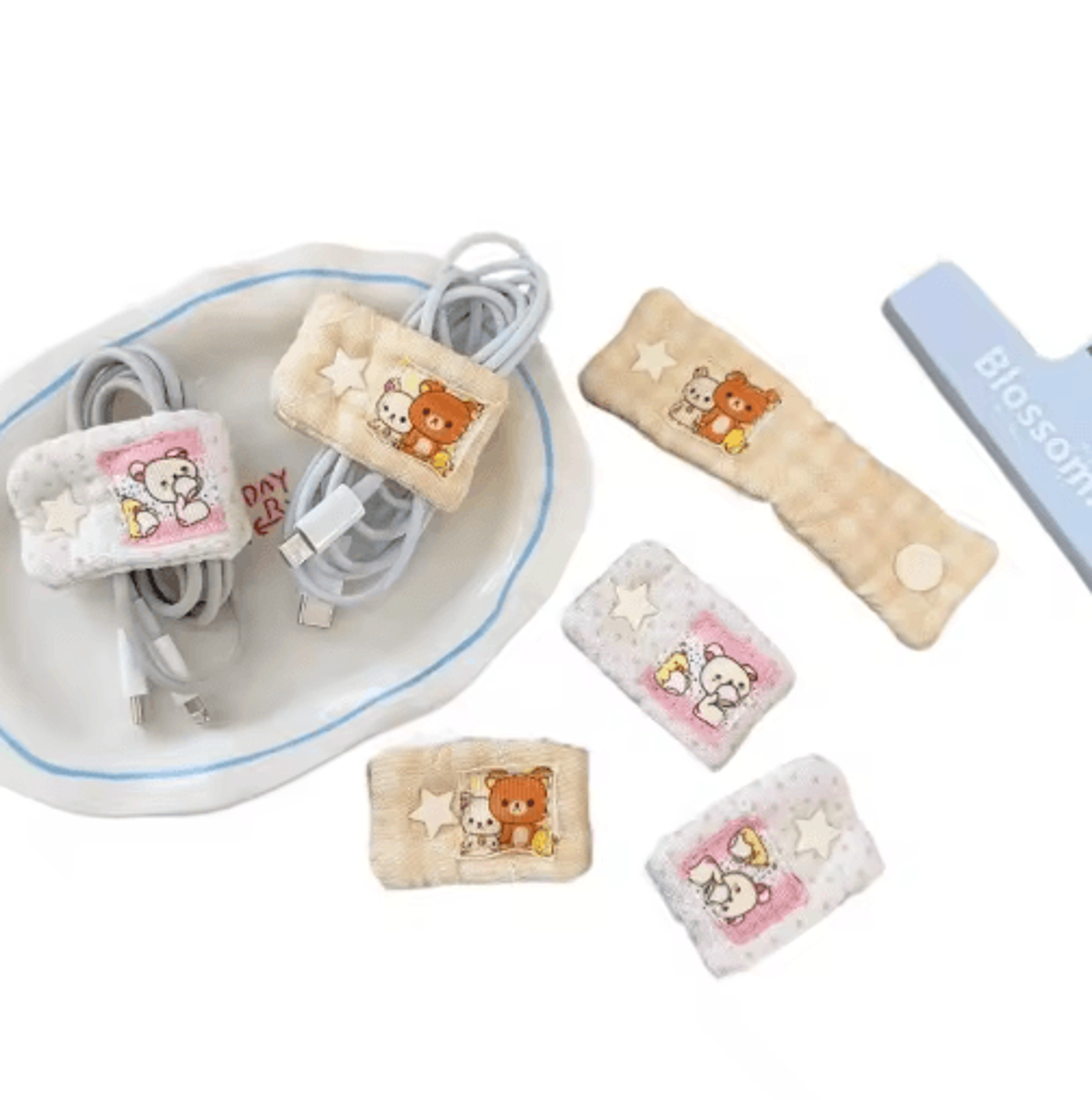 Cartoon Rilakkuma Mashumaro Cable Organizer Portable Data Cable Storage And Fixing Tool 3