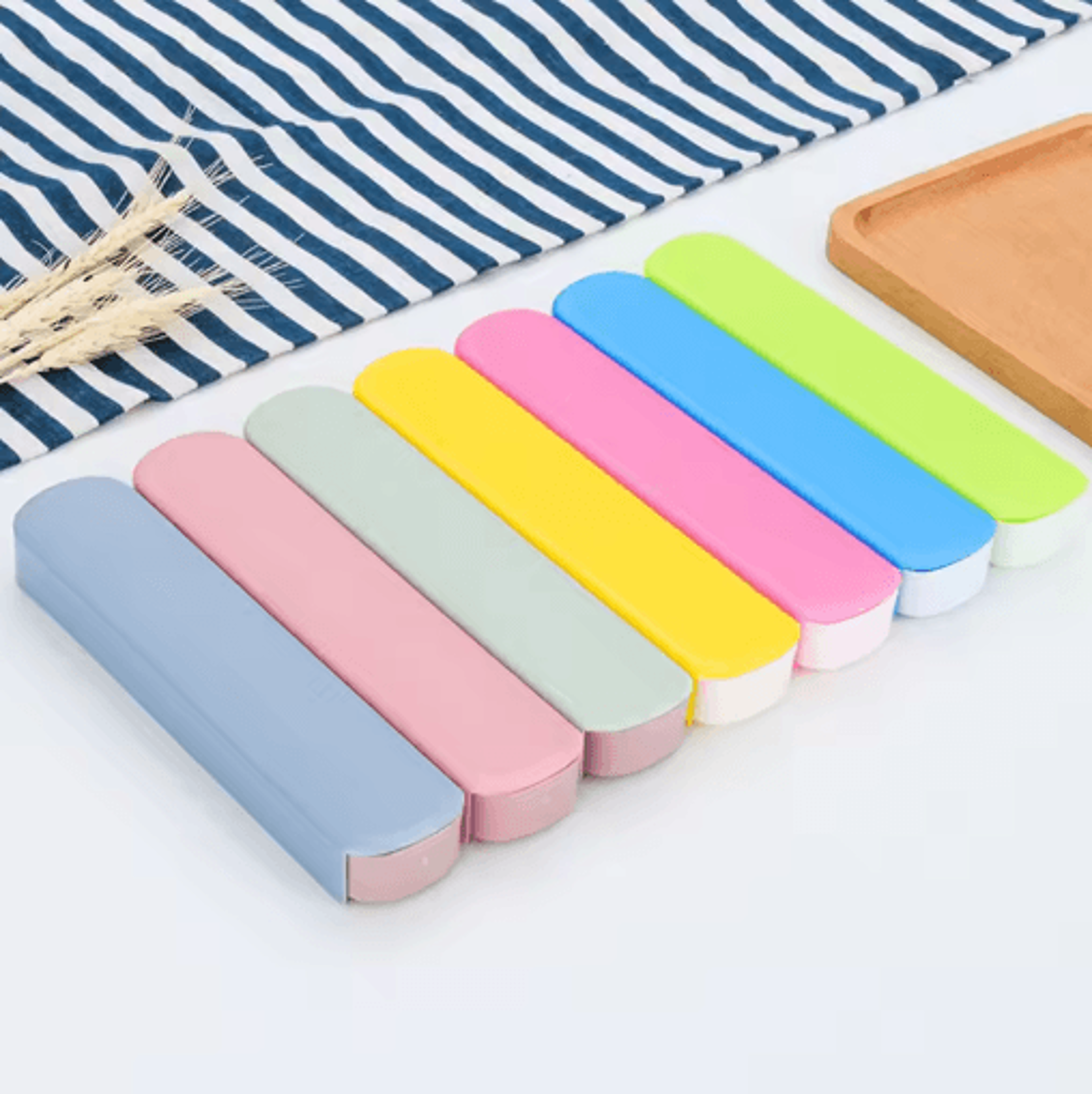 Portable Cutlery And Straw Storage Box Wheat Plastic Travel Case For Chopsticks Forks And Spoons 10