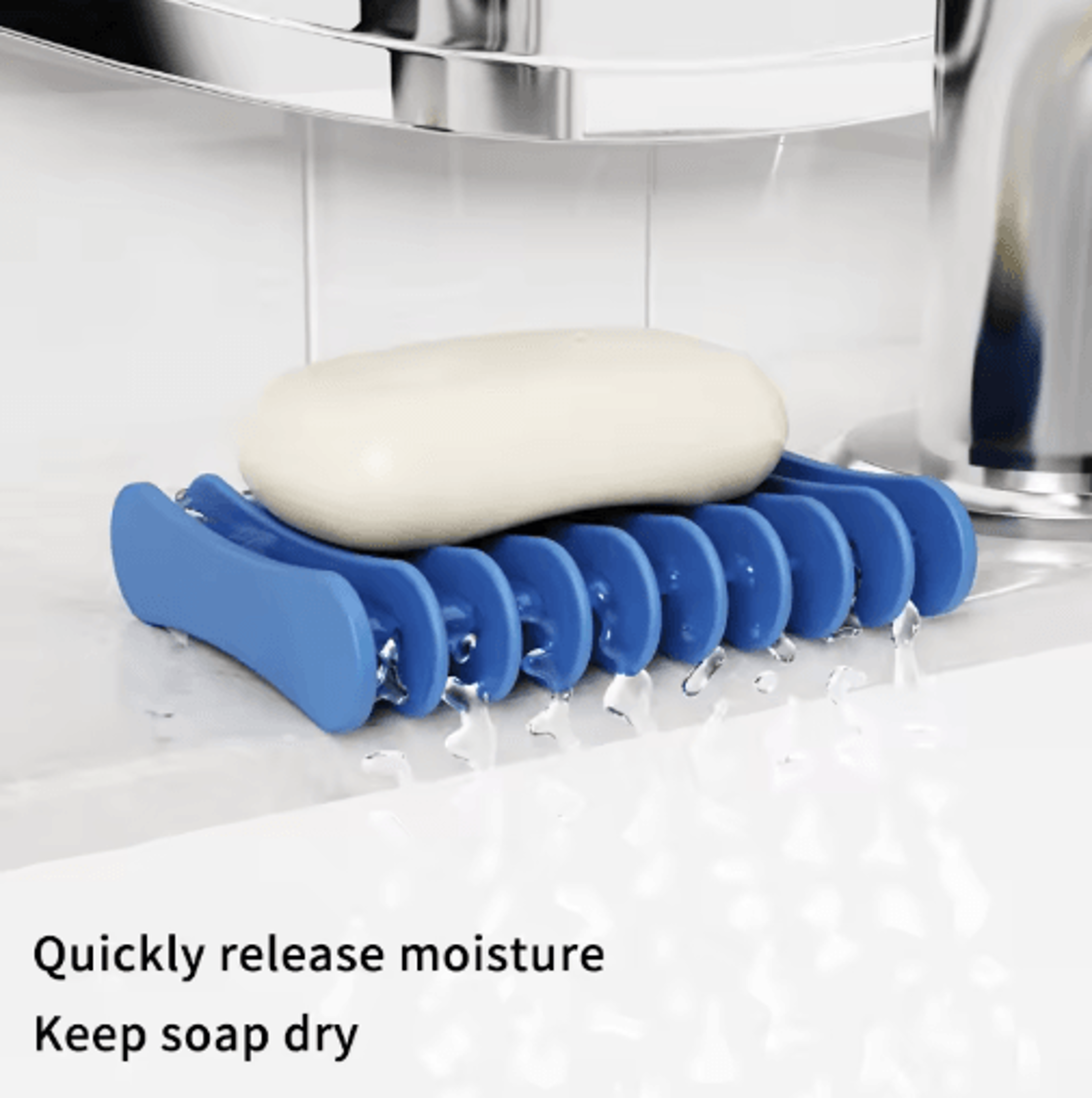 Premium Silicone Self Draining Soap Dish Compact Easy To Clean Soap Holder 0