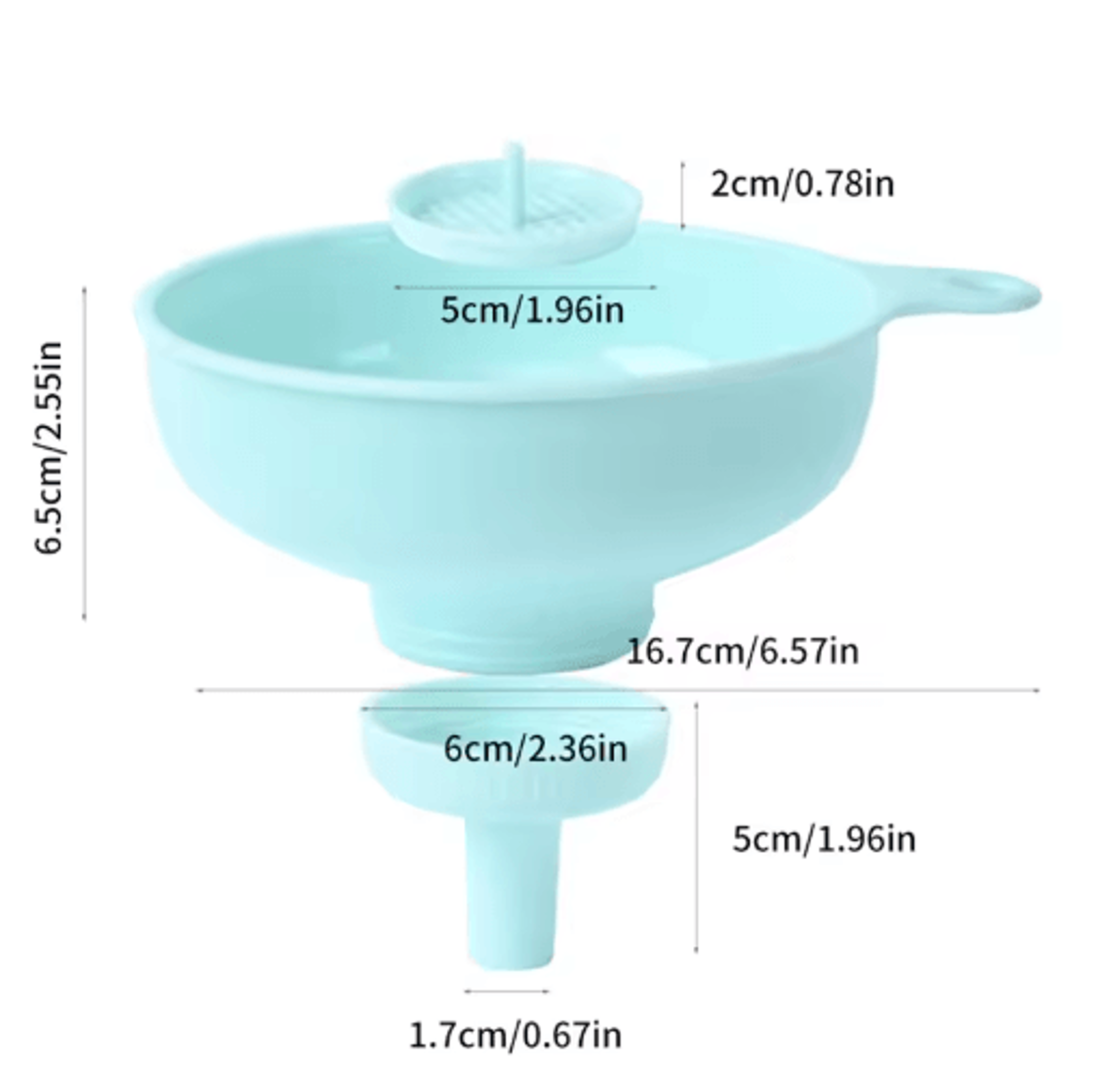 3 In 1 Wide Mouth Funnel Plastic Kitchen Funnel For Jars Jam Oil Wine And Spices 2