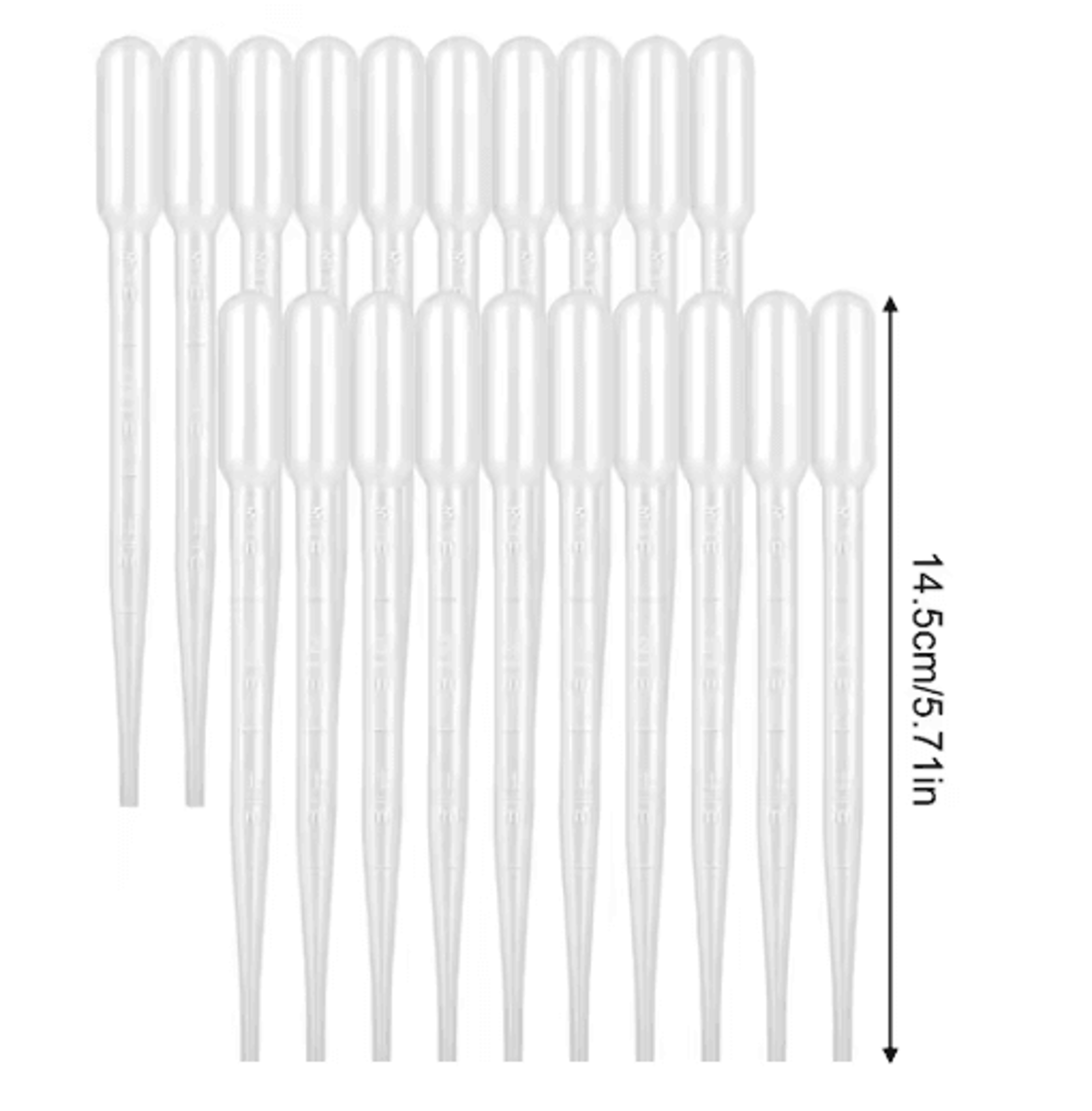 100PCS Calibration Pipettes With Scale Disposable Liquid Droppers 1 To 5 Ml 2