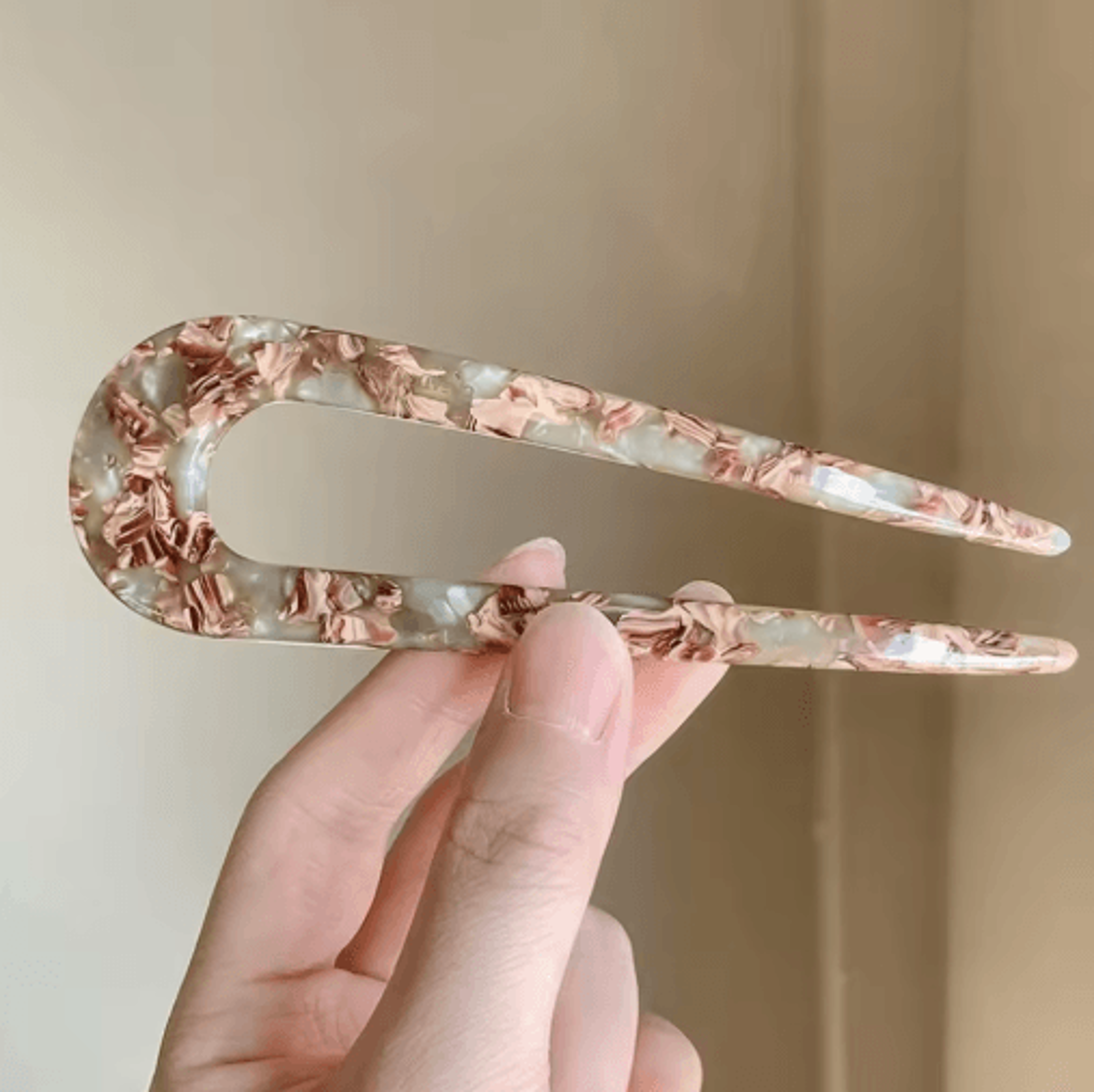U Shaped Hair Fork French Style Acrylic Geometric Hairpin For Women And Girls 2