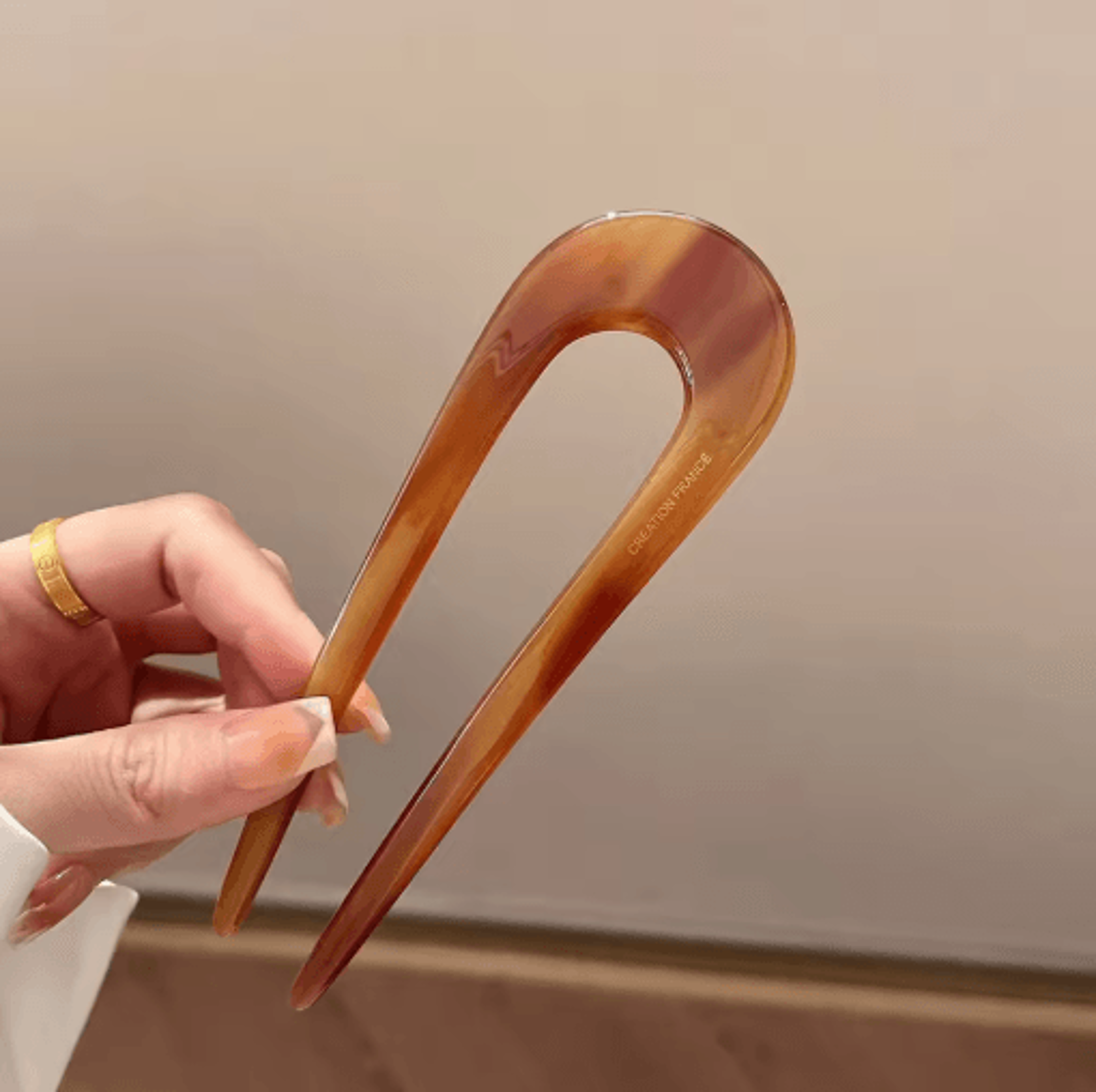 U Shaped Hair Fork French Style Acrylic Geometric Hairpin For Women And Girls 3