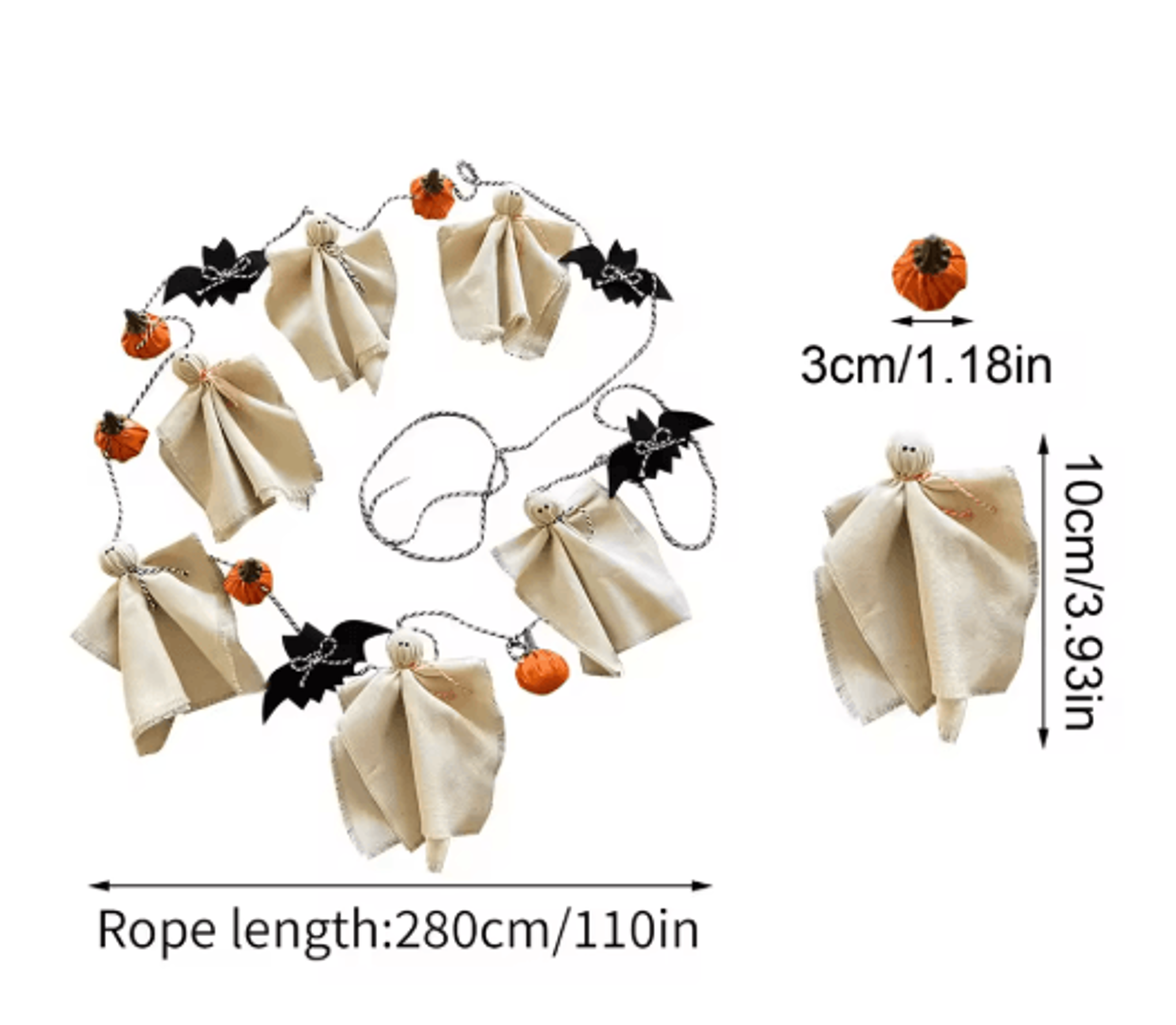 Halloween Ghost Garland Spooky Hanging Decor For Farmhouse Parties And Scary Displays 1