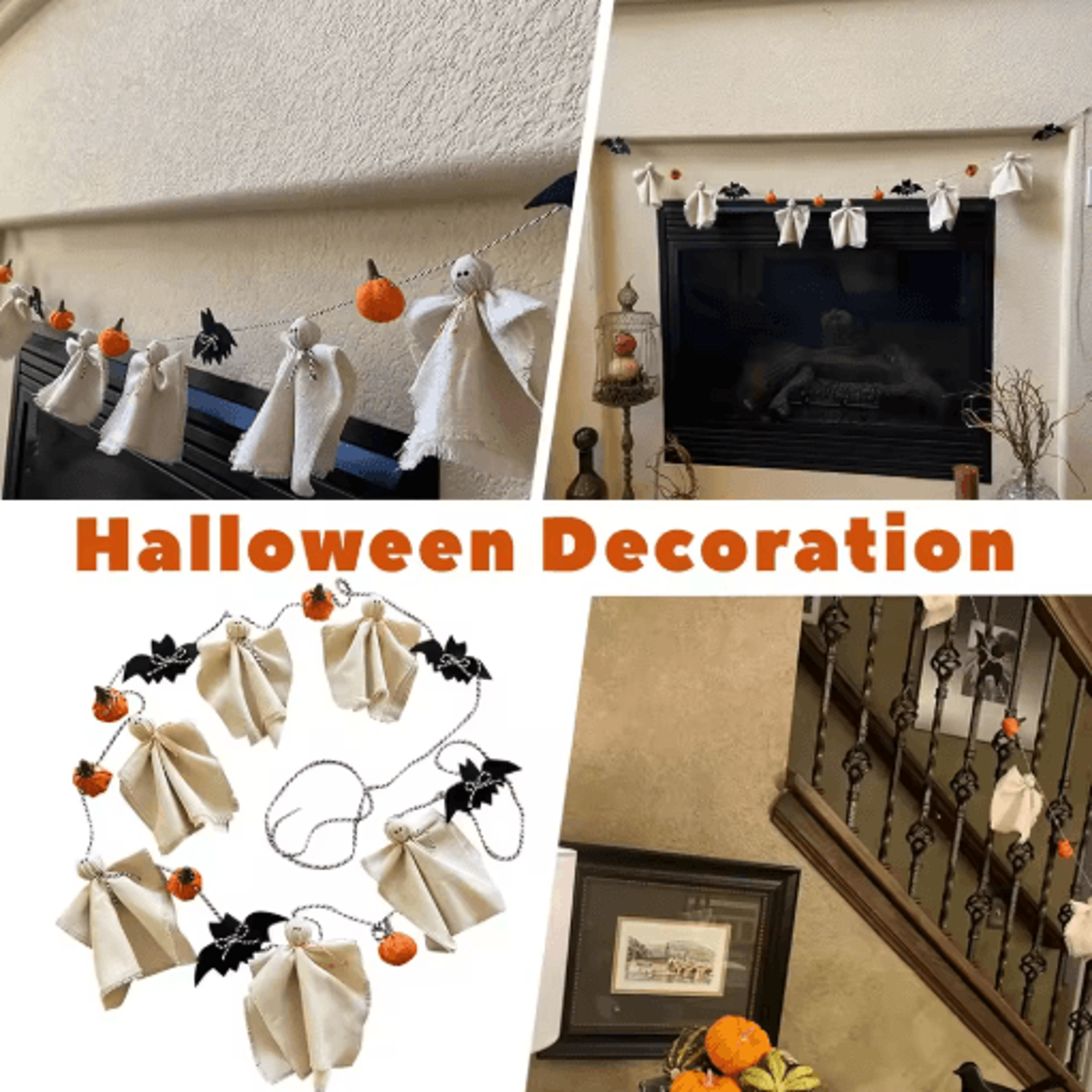 Halloween Ghost Garland Spooky Hanging Decor For Farmhouse Parties And Scary Displays 6
