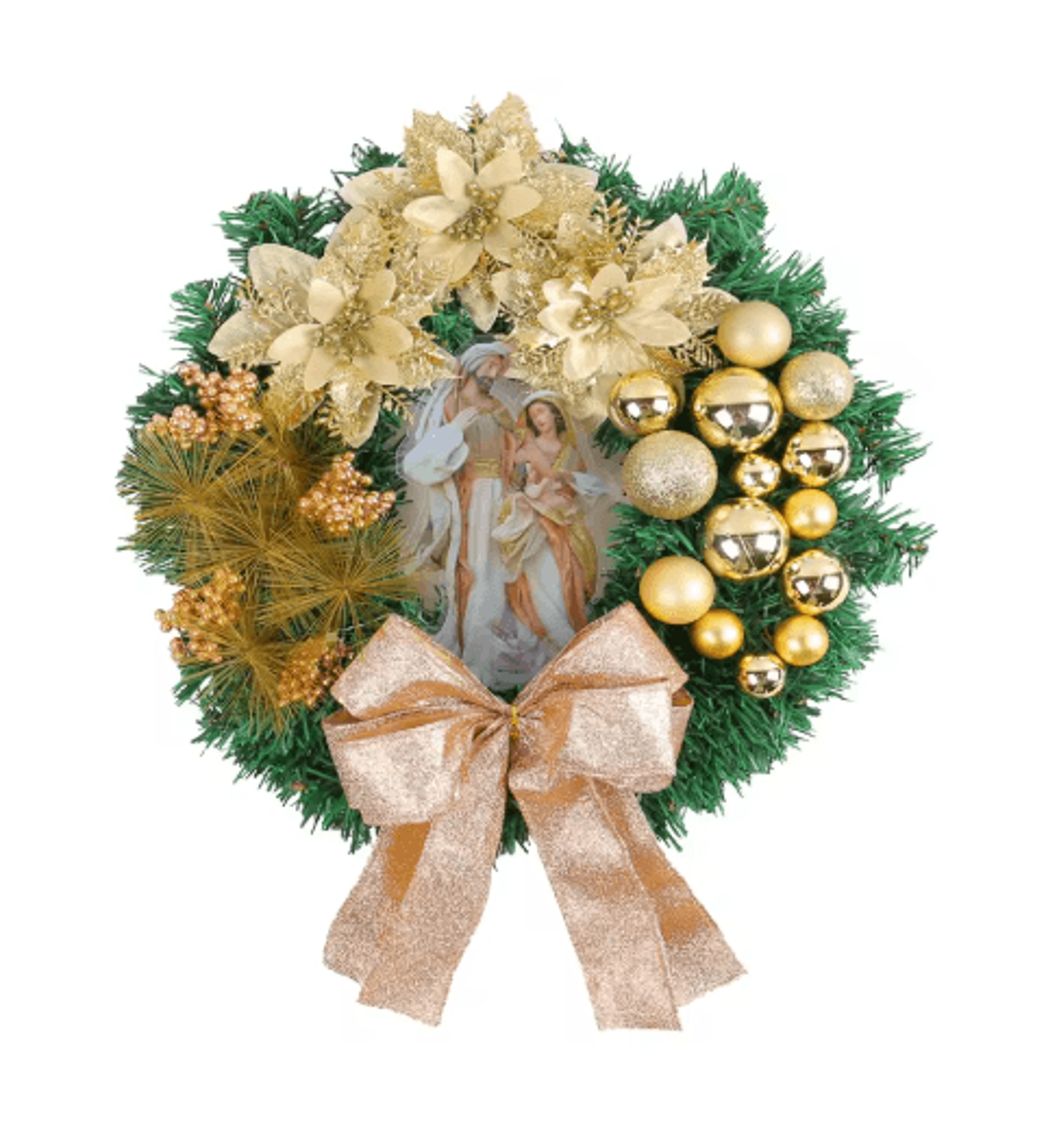 Christmas LED Wreath With Red Bow Lighted Holiday Garland For Indoor And Outdoor Decor 10