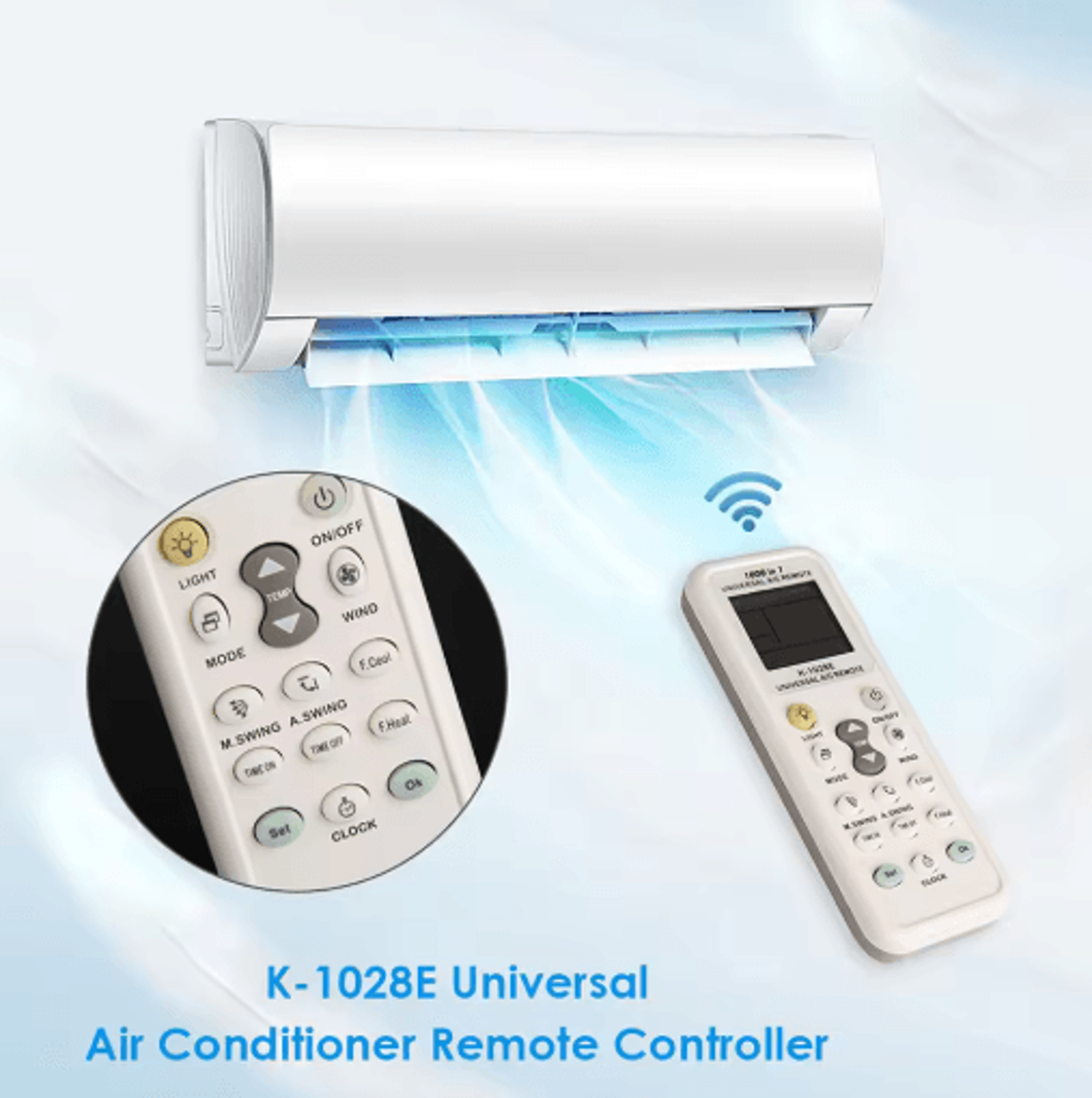 Universal Air Conditioner Remote Control Easy To Use AC Remote Replacement Batteries Not Included 6