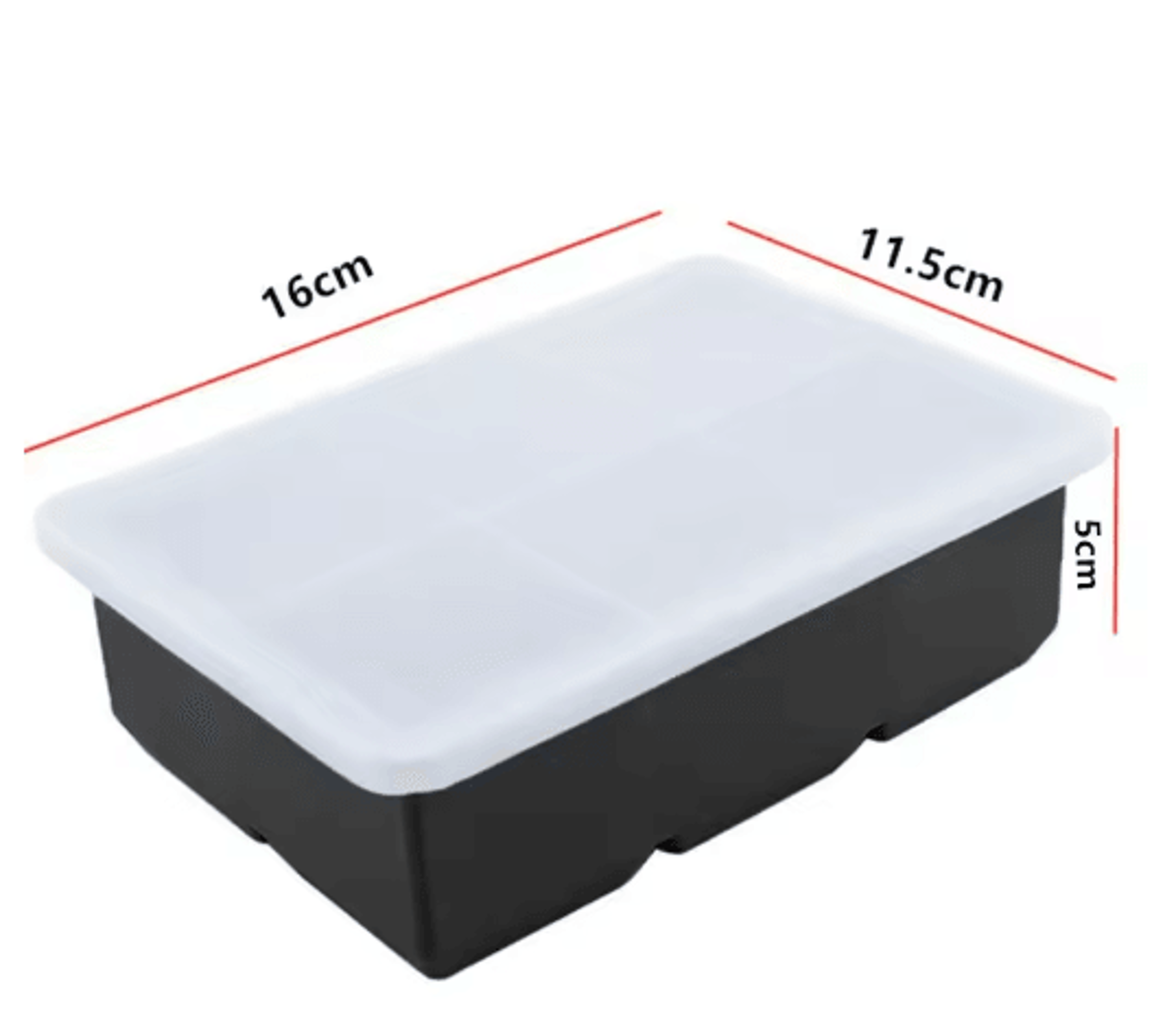 6 Grid Large Silicone Ice Cube Tray Food Grade Square Ice Mold For Whiskey And Bar Drinks 5
