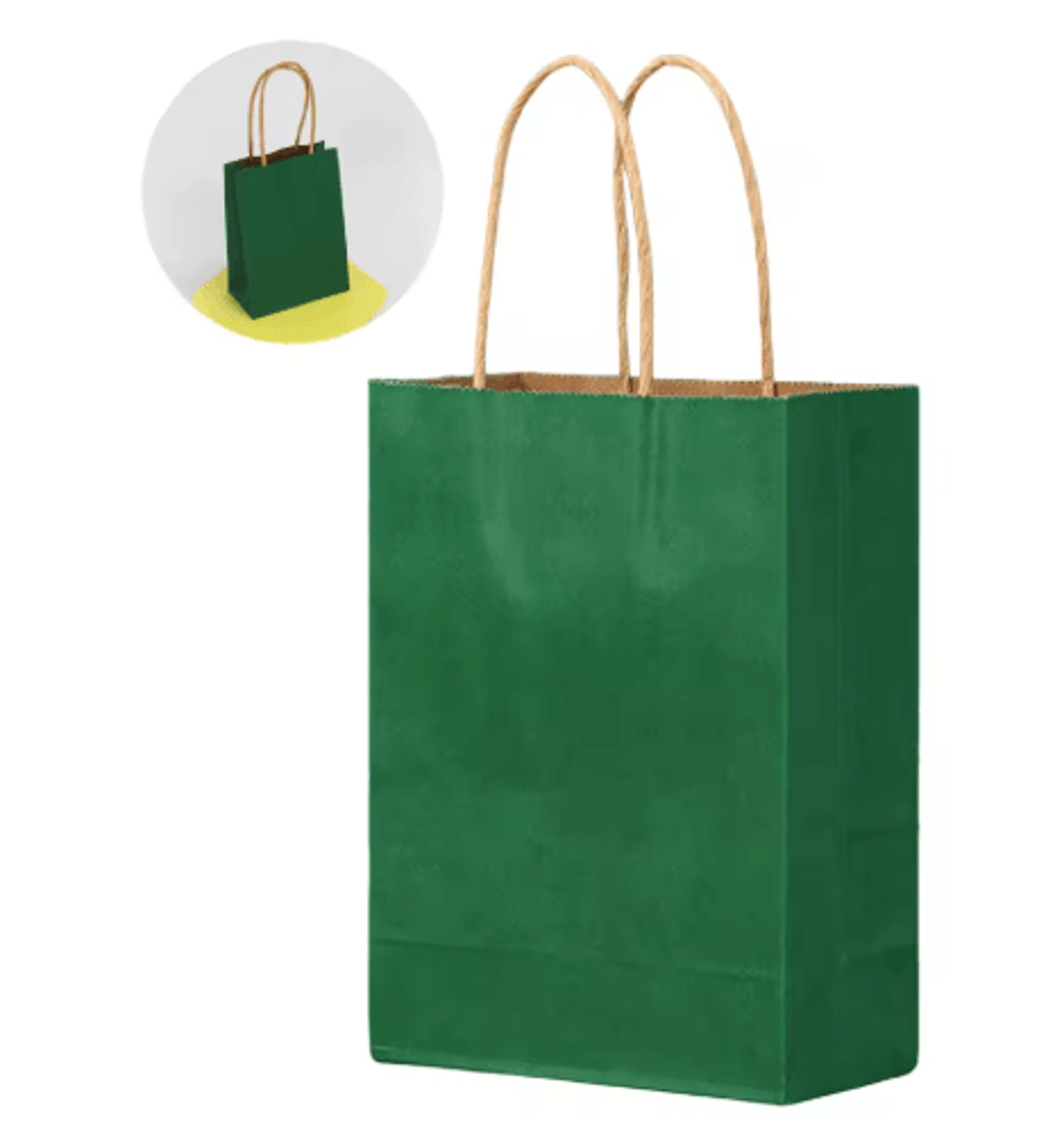 10PCS Green Kraft Paper Gift Bags With Handles Creative Party Favor And Candy Bags 1