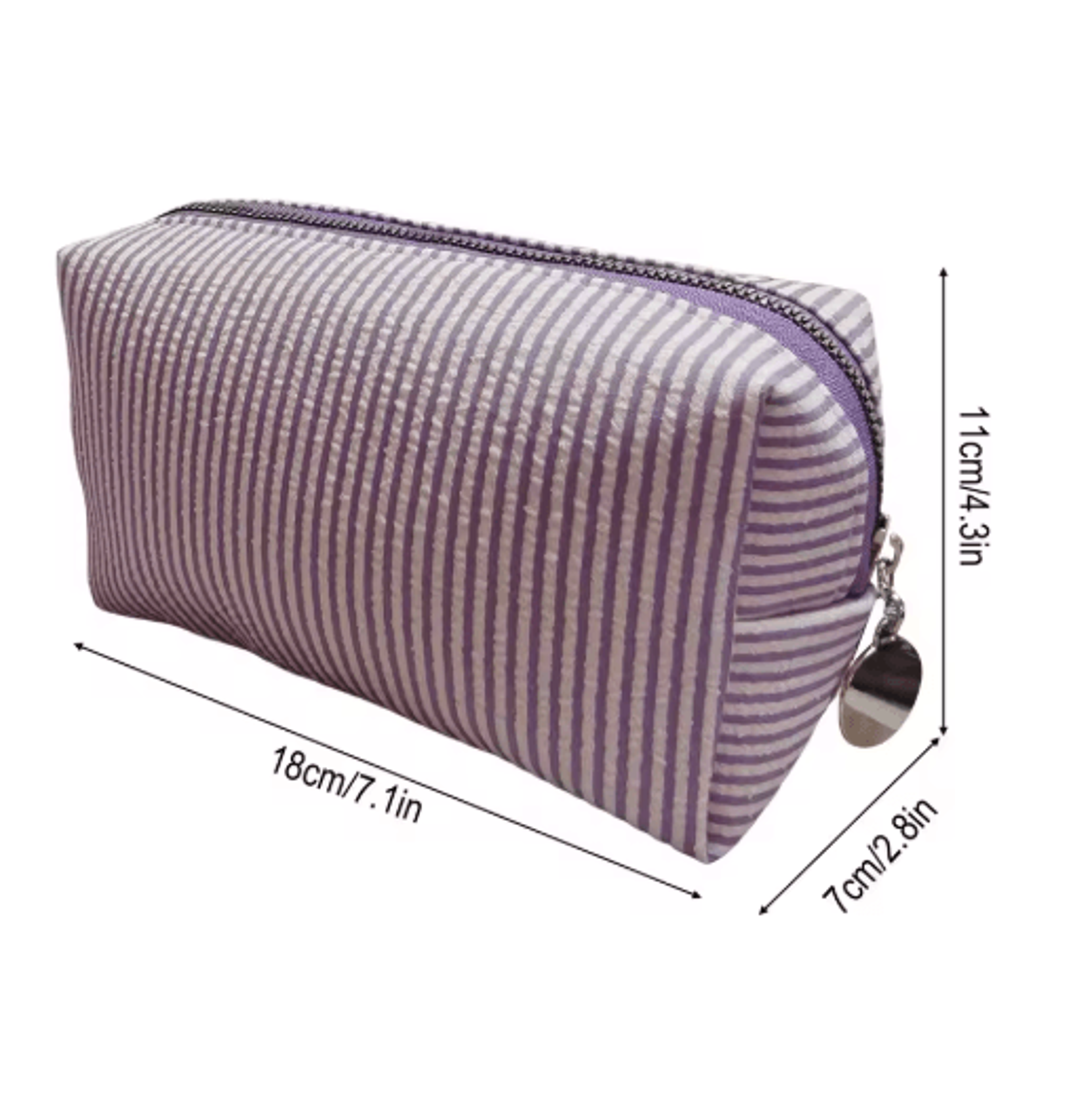 Striped Embroidery Makeup Bag Waterproof Travel Toiletry Organizer With Bubble Print 4