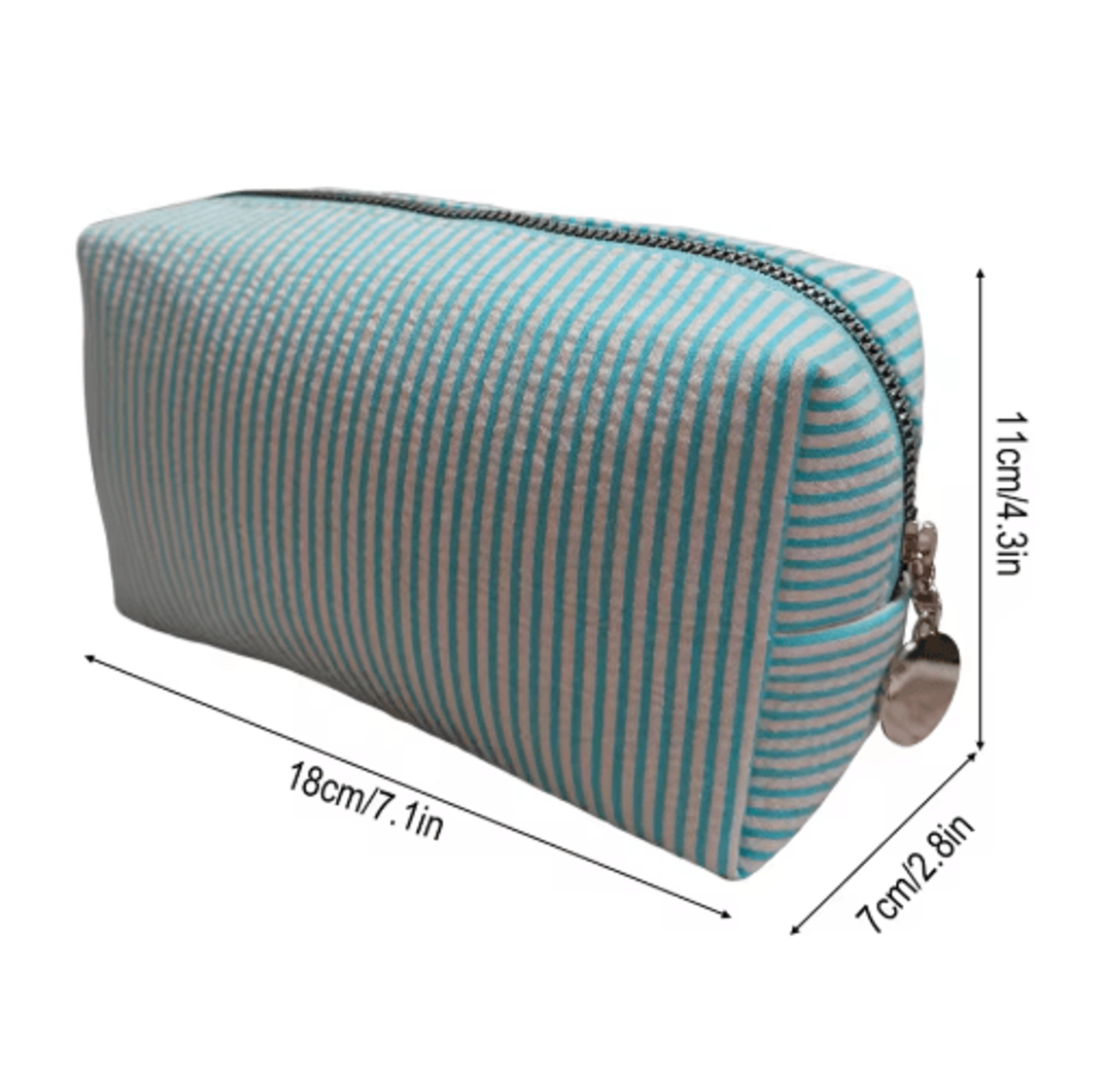 Striped Embroidery Makeup Bag Waterproof Travel Toiletry Organizer With Bubble Print 7