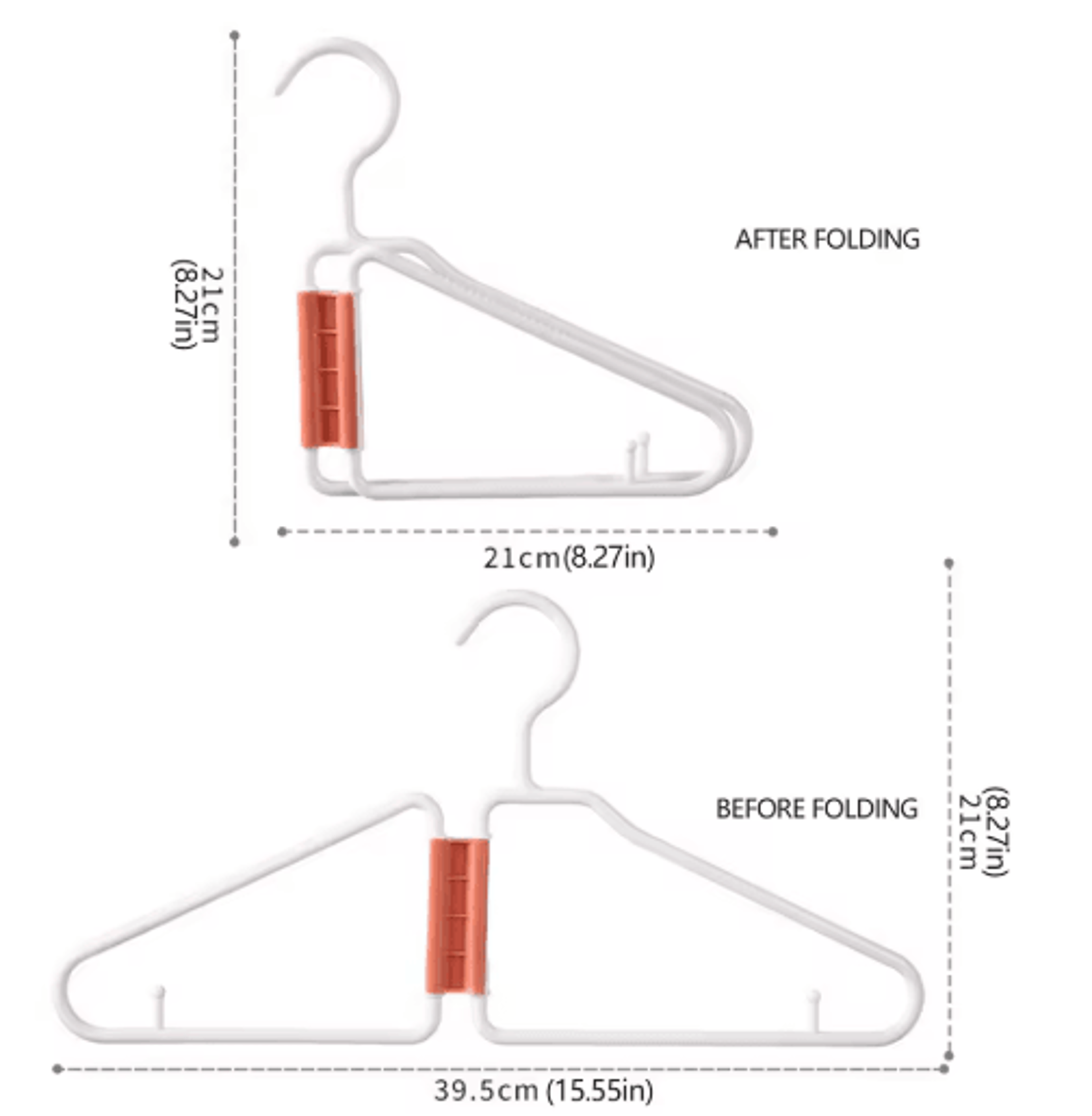 Foldable Coat Hangers Portable Space Saving Plastic Clothes Hangers With Thickened Hooks 2