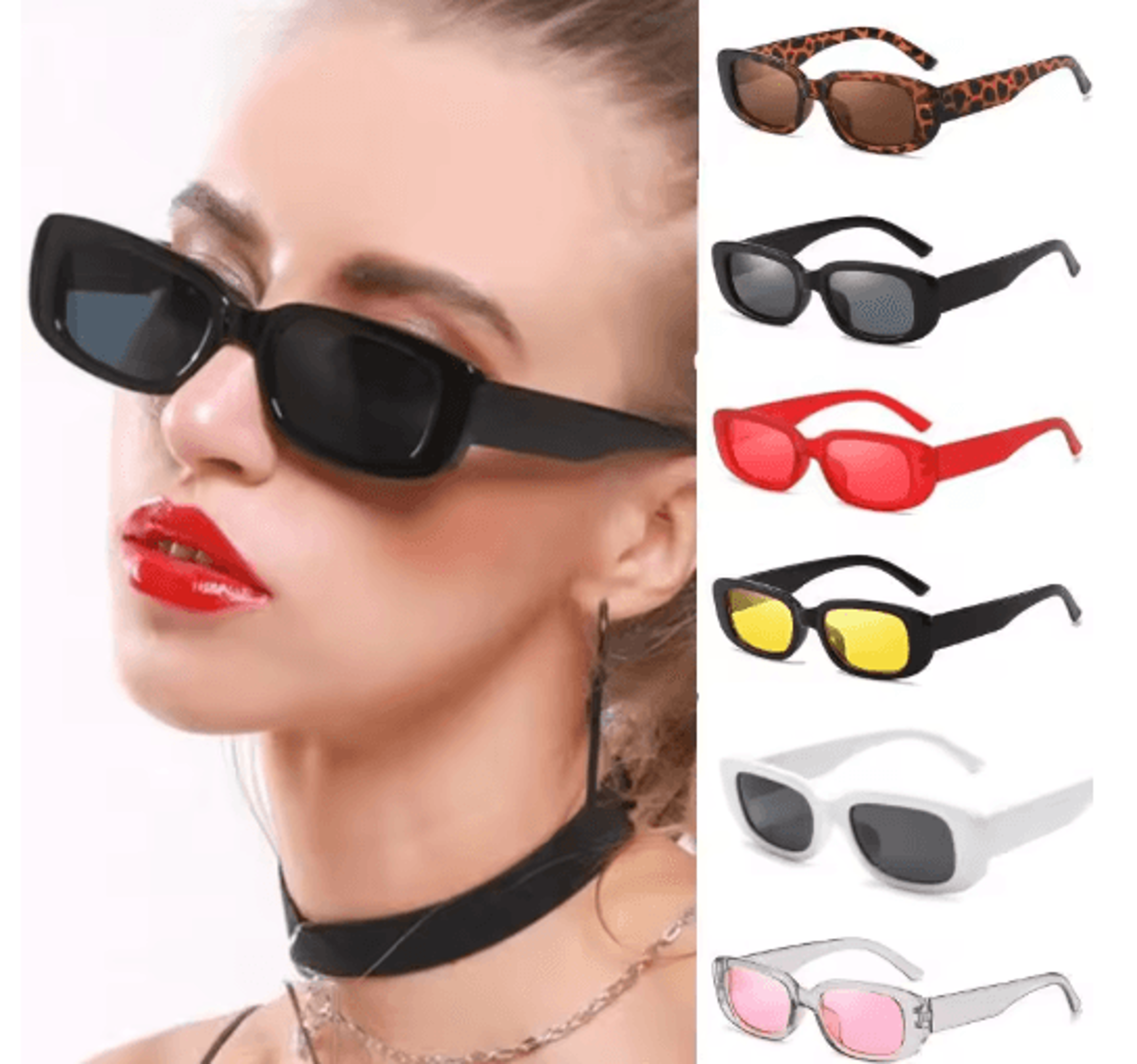 Small Square Sunglasses For Women Trendy Plastic Frame Designer Eyewear For Summer 11