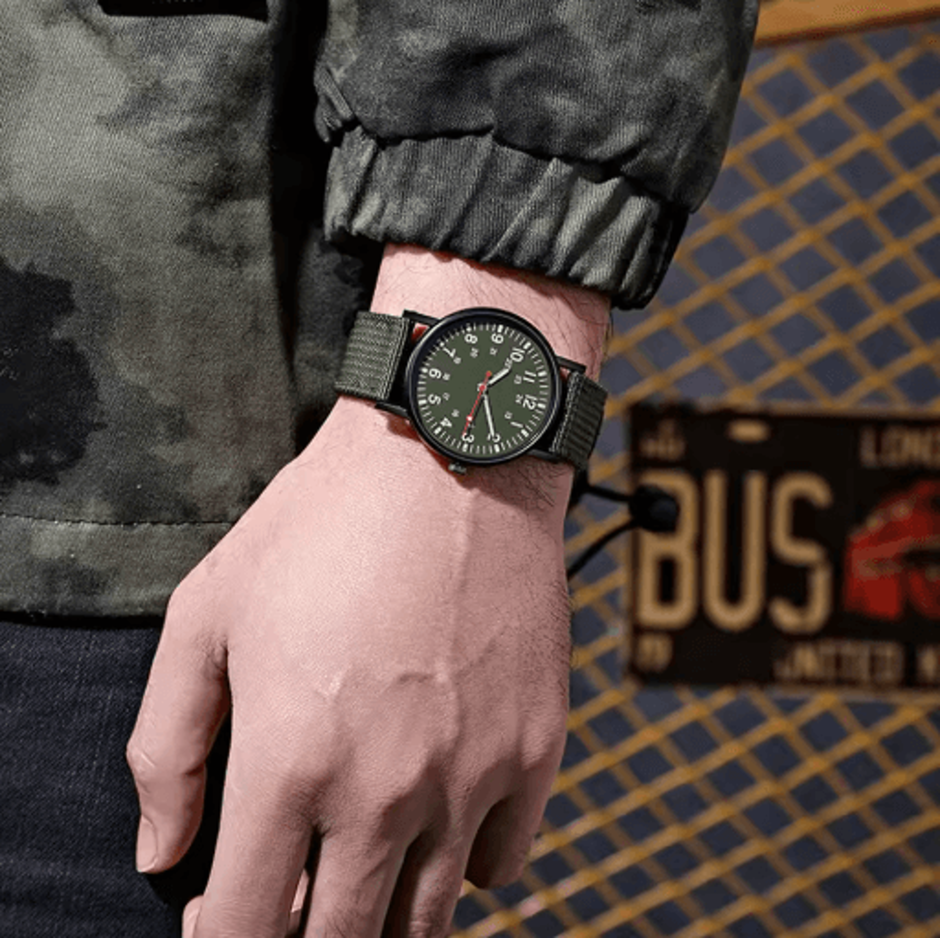Glow In The Dark Mens Watch Military Style Casual Sports Wristwatch With Nylon Strap 4
