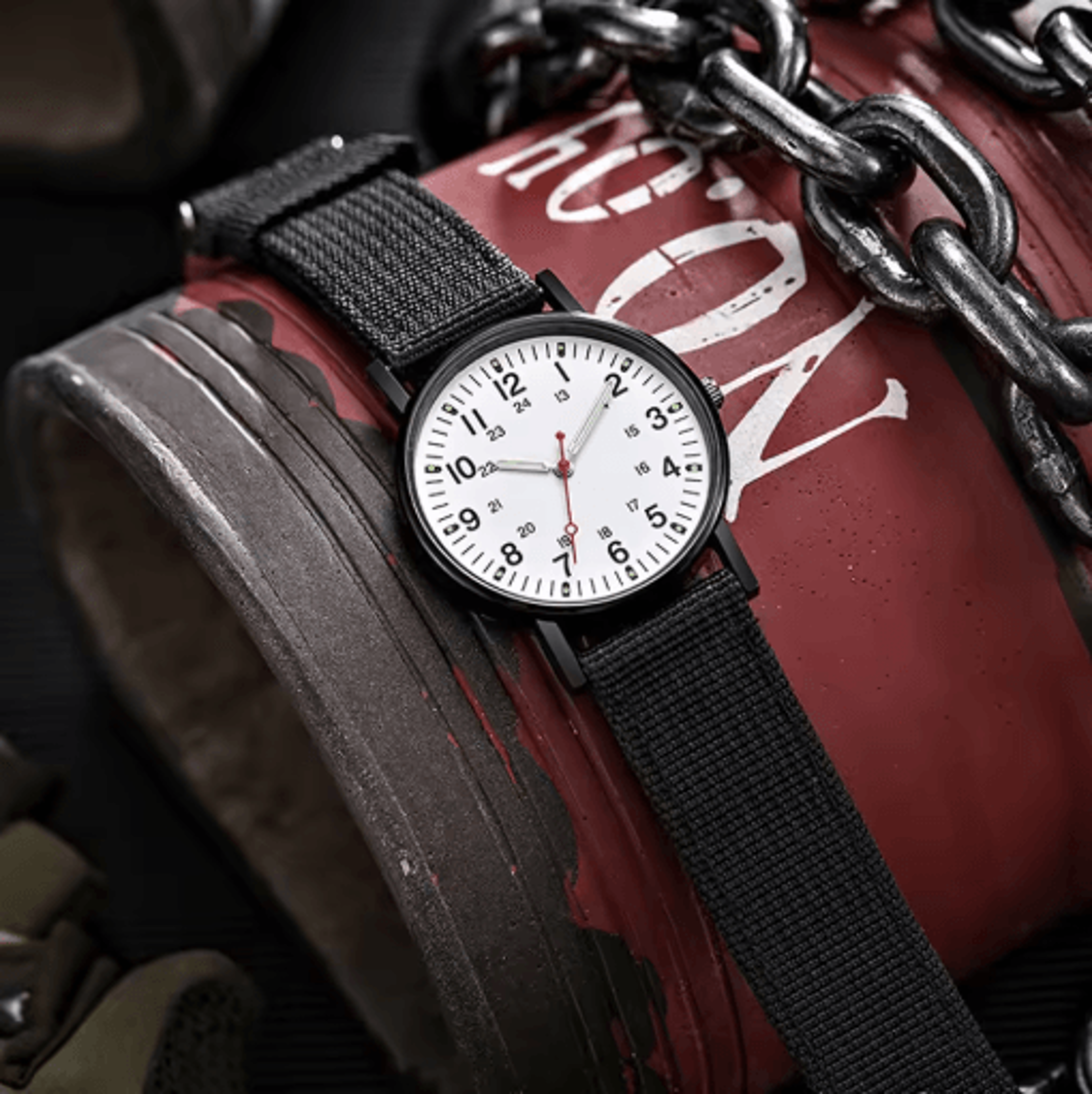 Glow In The Dark Mens Watch Military Style Casual Sports Wristwatch With Nylon Strap 7