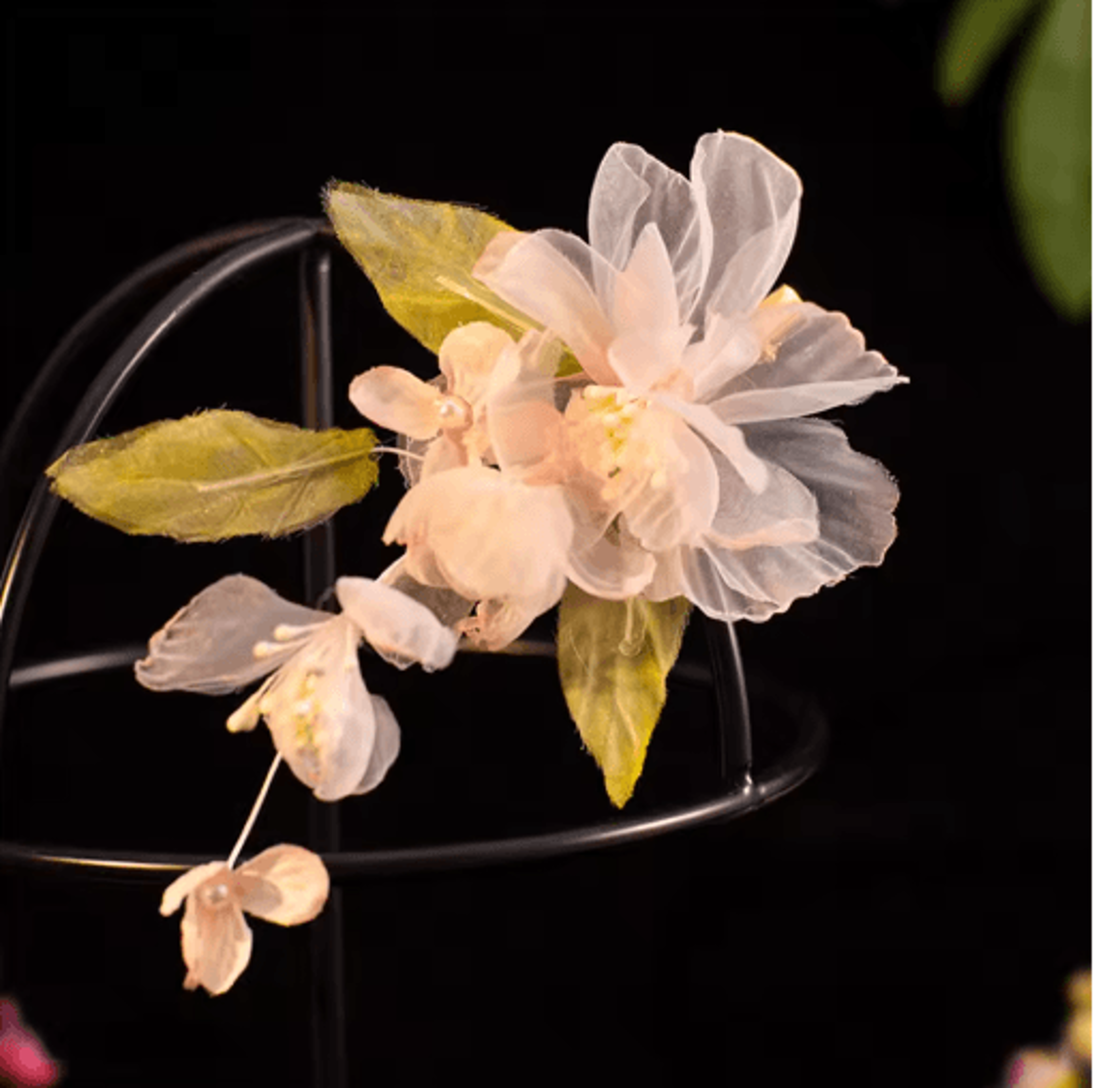 Silk Gauze Artificial Flower Hair Clips Chinese Style Hanfu Hair Accessories For Kids 2