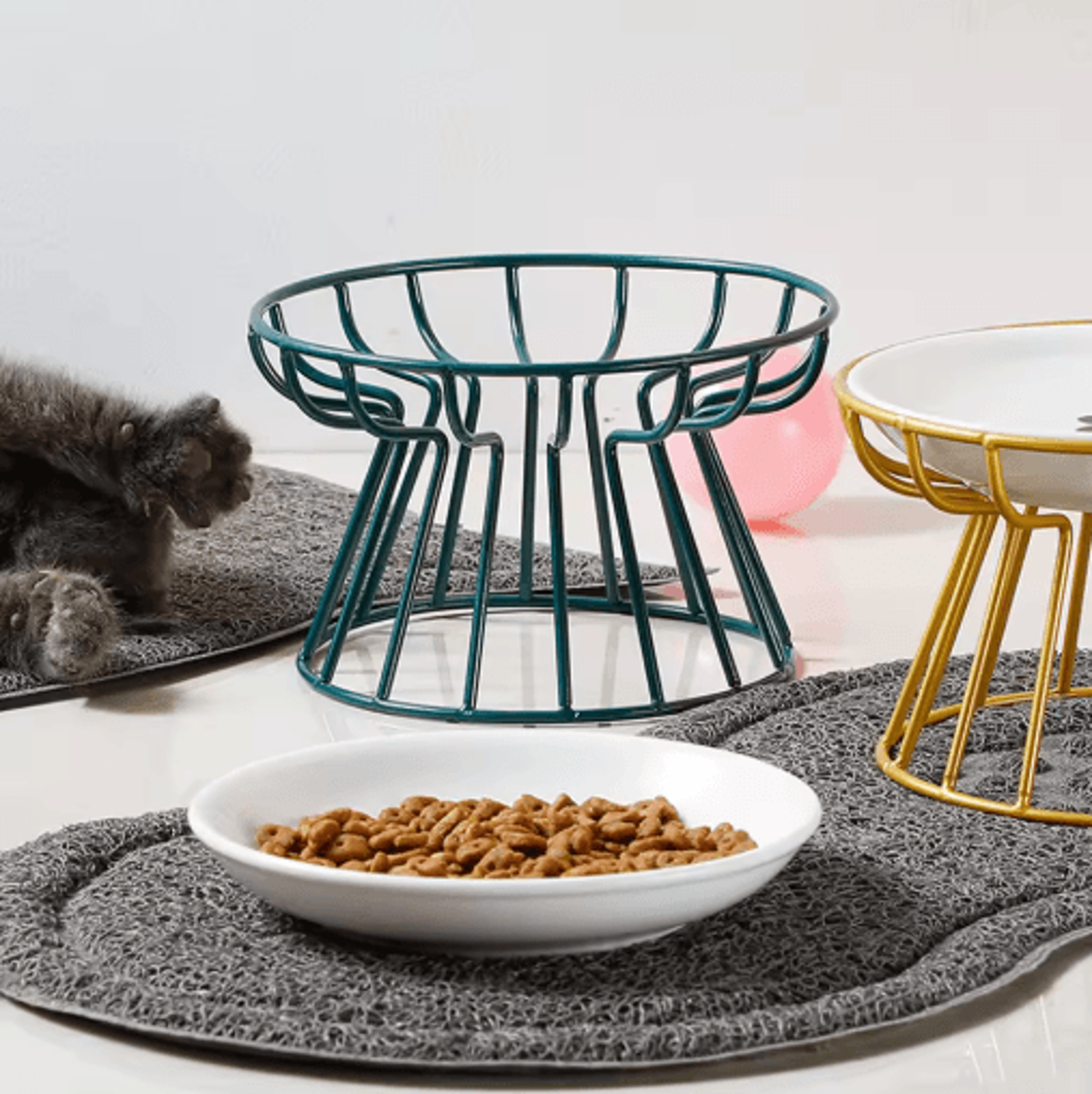 Nordic High Footed Ceramic Pet Bowl Anti Overturning Food And Water Bowl For Cats And Puppies 9