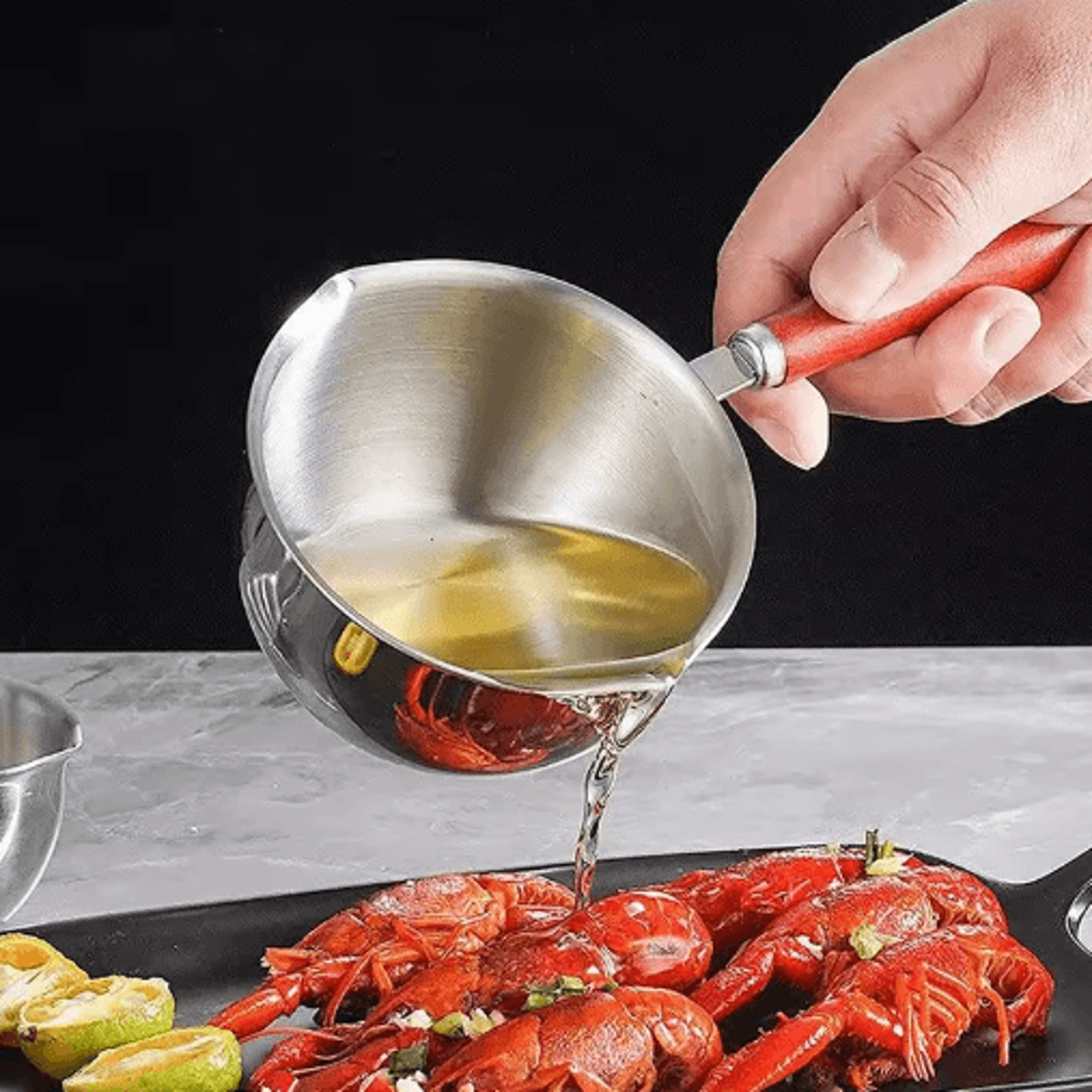 Stainless Steel Milk Pot Mini Hot Oil And Butter Melting Pan 150ml 300m 5