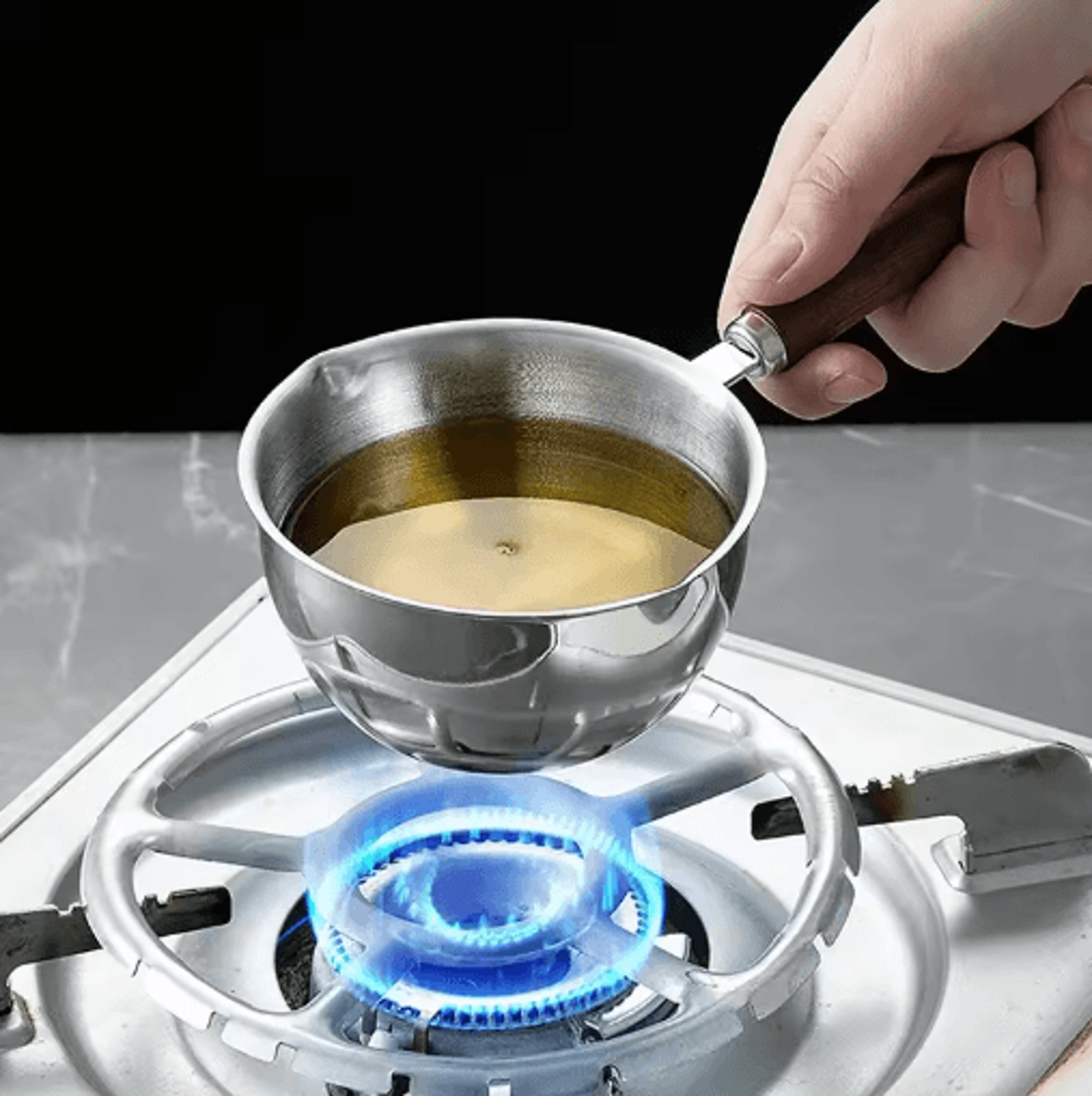 Stainless Steel Milk Pot Mini Hot Oil And Butter Melting Pan 150ml 300m 6