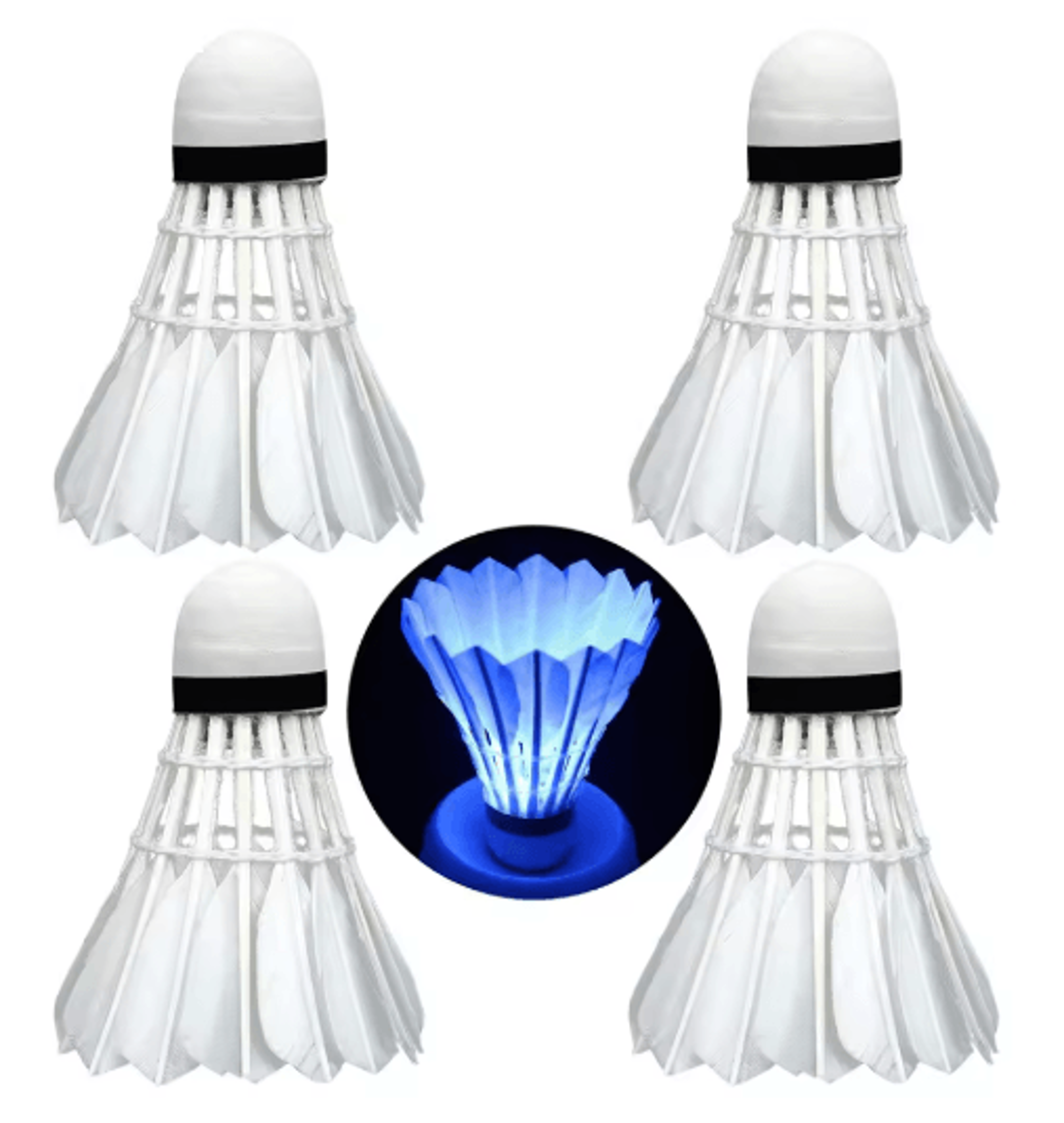 4PCS LED Badminton Shuttlecocks Light Up Glow Badminton Birdies For Indoor And Outdoor Play 1