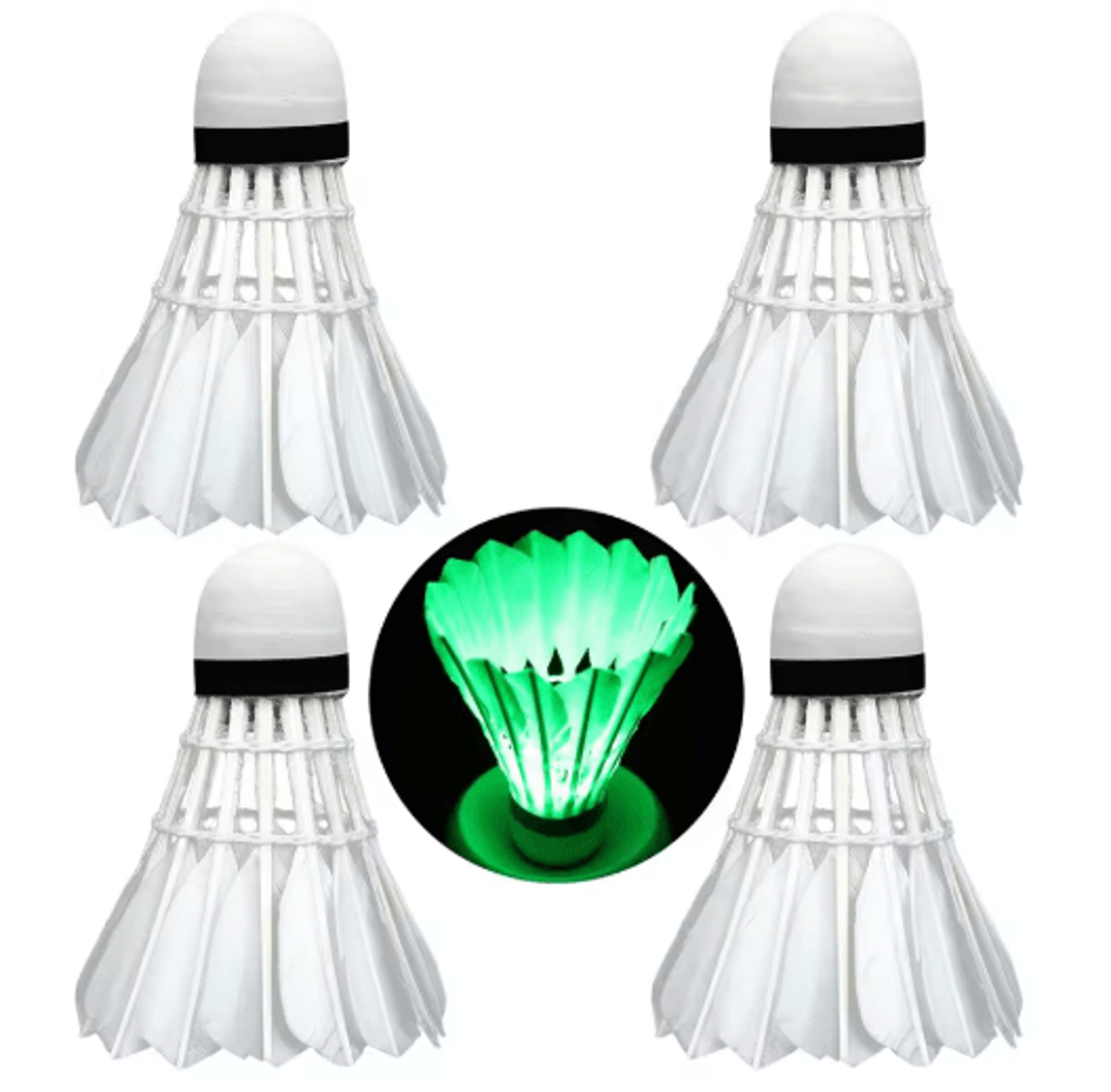 4PCS LED Badminton Shuttlecocks Light Up Glow Badminton Birdies For Indoor And Outdoor Play 5
