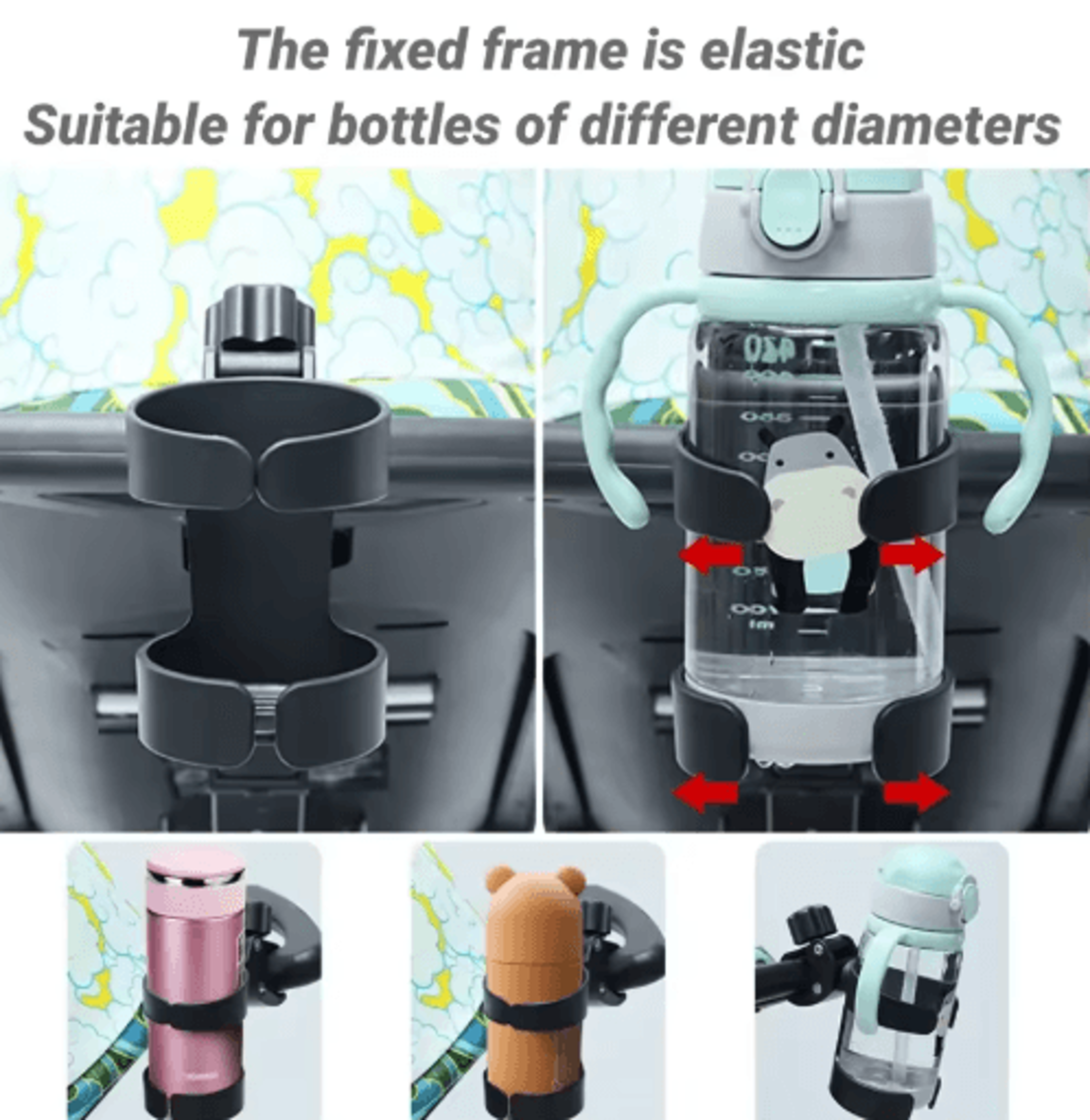 Universal Baby Stroller Cup Holder Bottle And Beverage Holder For Strollers And Childrens Bicycles 6