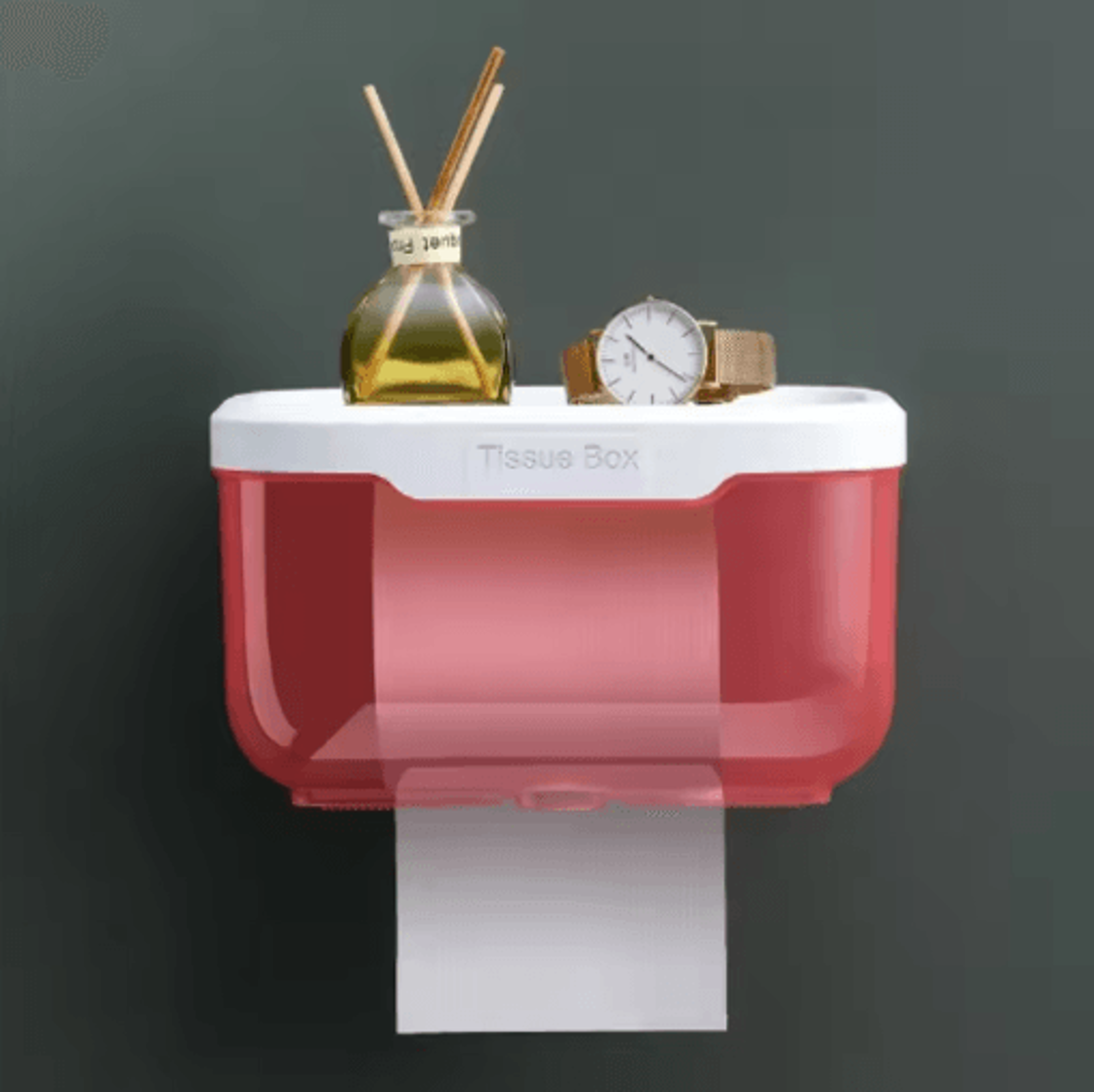 Space Saving Wall Mounted Toilet Paper Holder Adhesive Tissue Dispenser With Storage Box 0