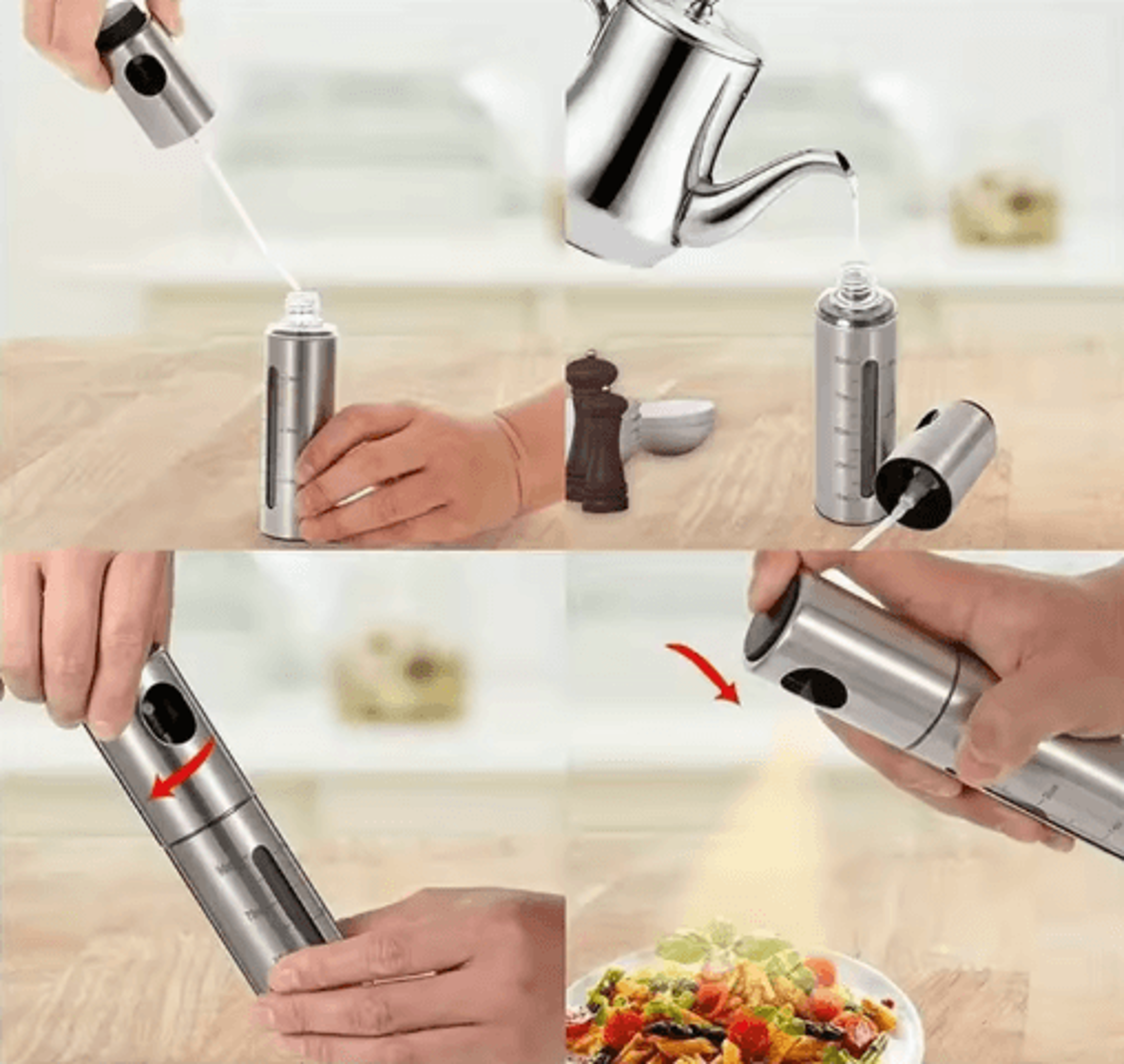 Stainless Steel Olive Oil Spray Bottle Refillable BBQ And Baking Oil Sprayer For Kitchen Use 3
