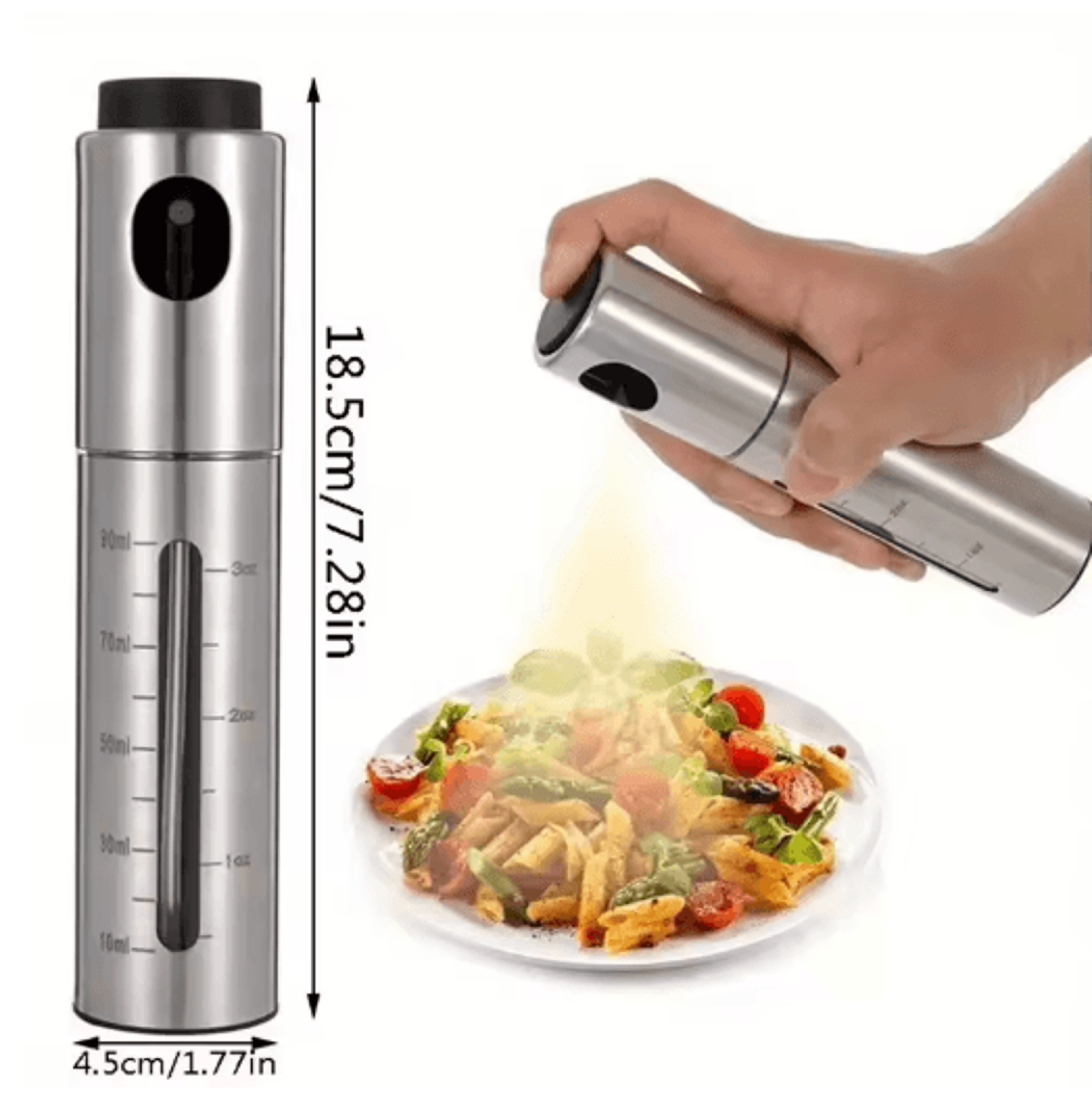 Stainless Steel Olive Oil Spray Bottle Refillable BBQ And Baking Oil Sprayer For Kitchen Use 5