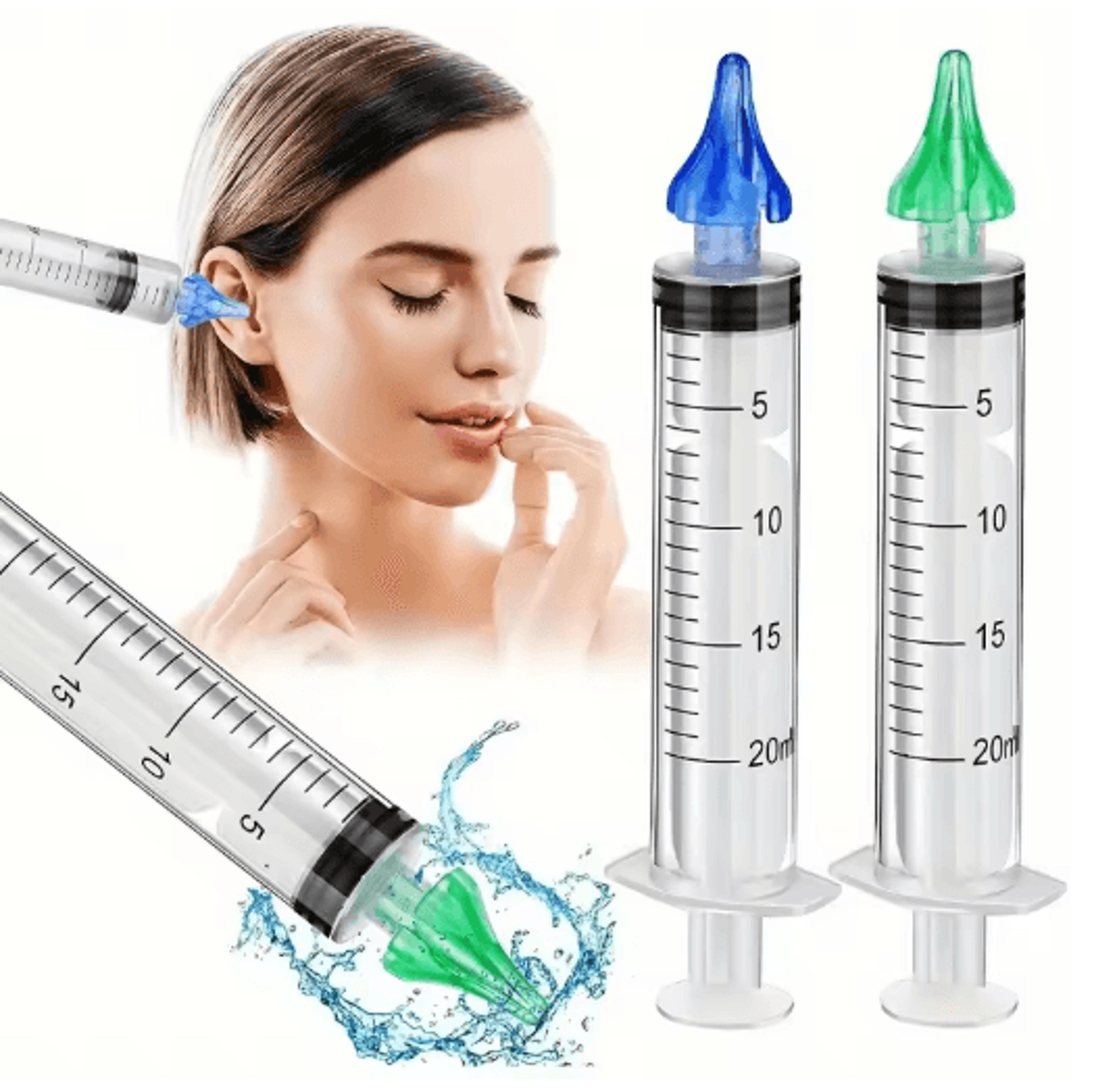 Ear Wax Removal Rinse Syringe Kit Gentle Ear Cleaning Tool With Replacement Tip Nozzle 0