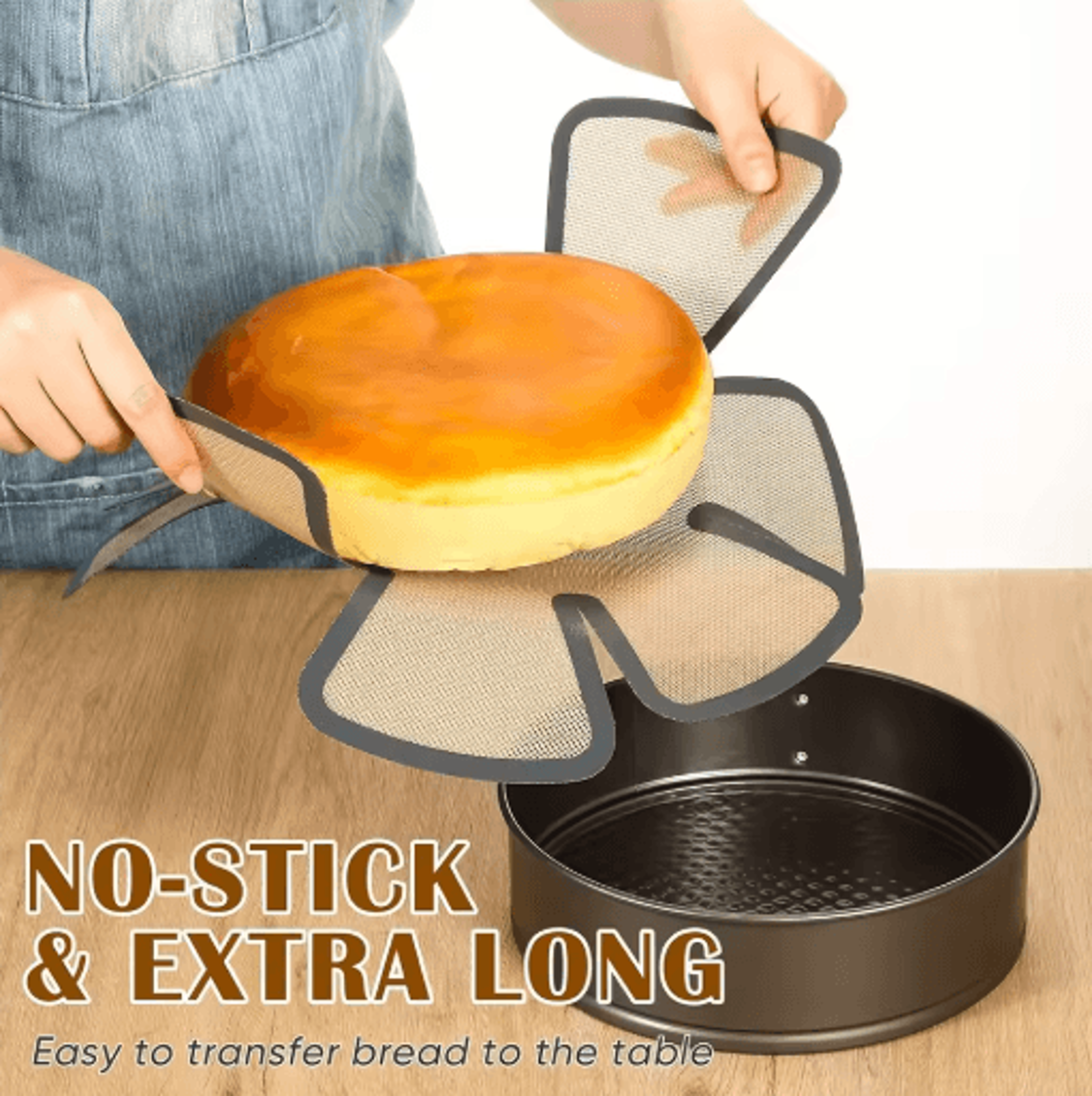 Reusable Silicone Bread Pan Liner Non Stick Baking Mat With Safety Edge And Handle 0