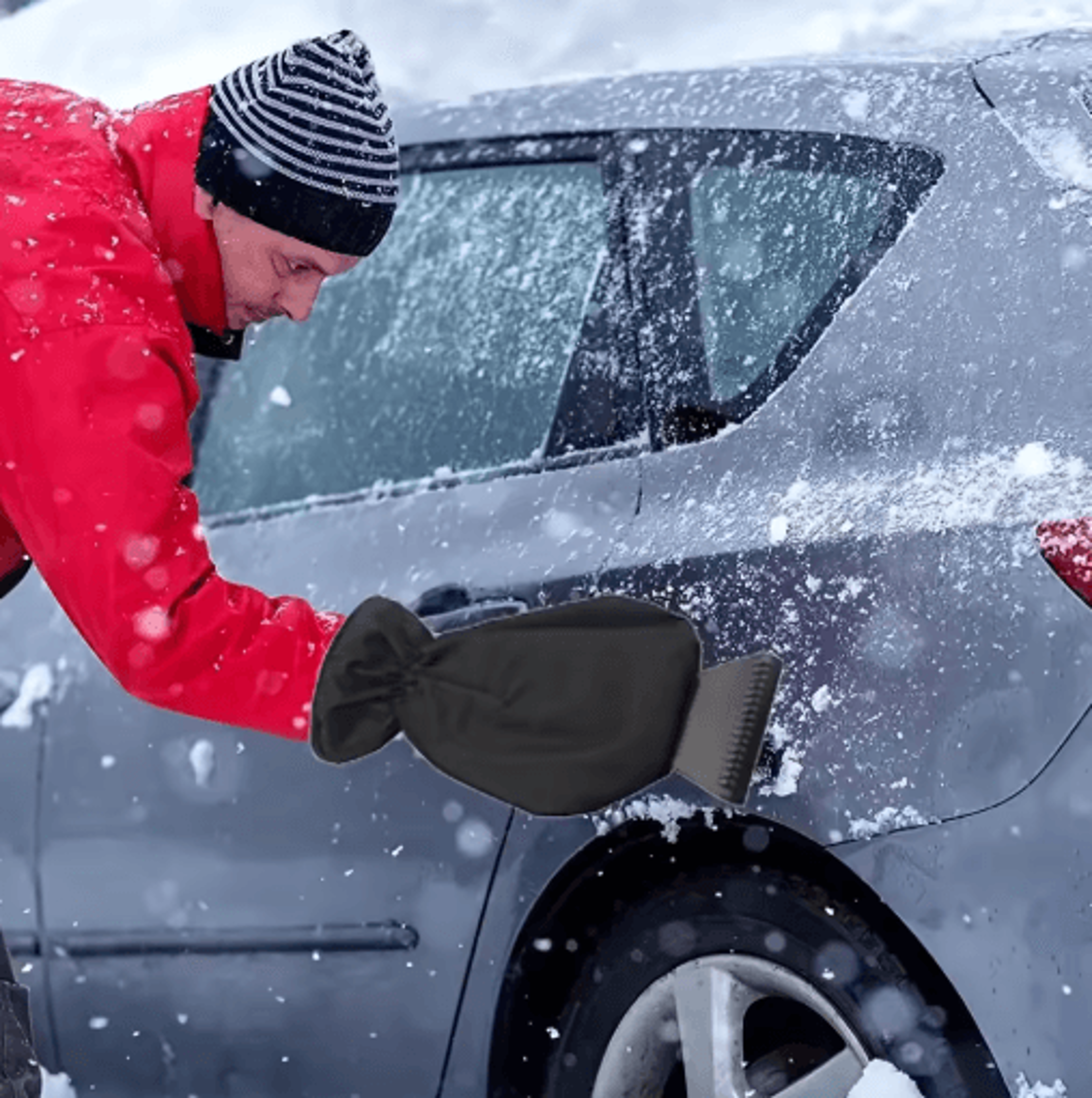All In One Car Ice Scraper AND Snow Brush With Thermal Gloves Heavy Duty Winter Snow Removal Kit 6