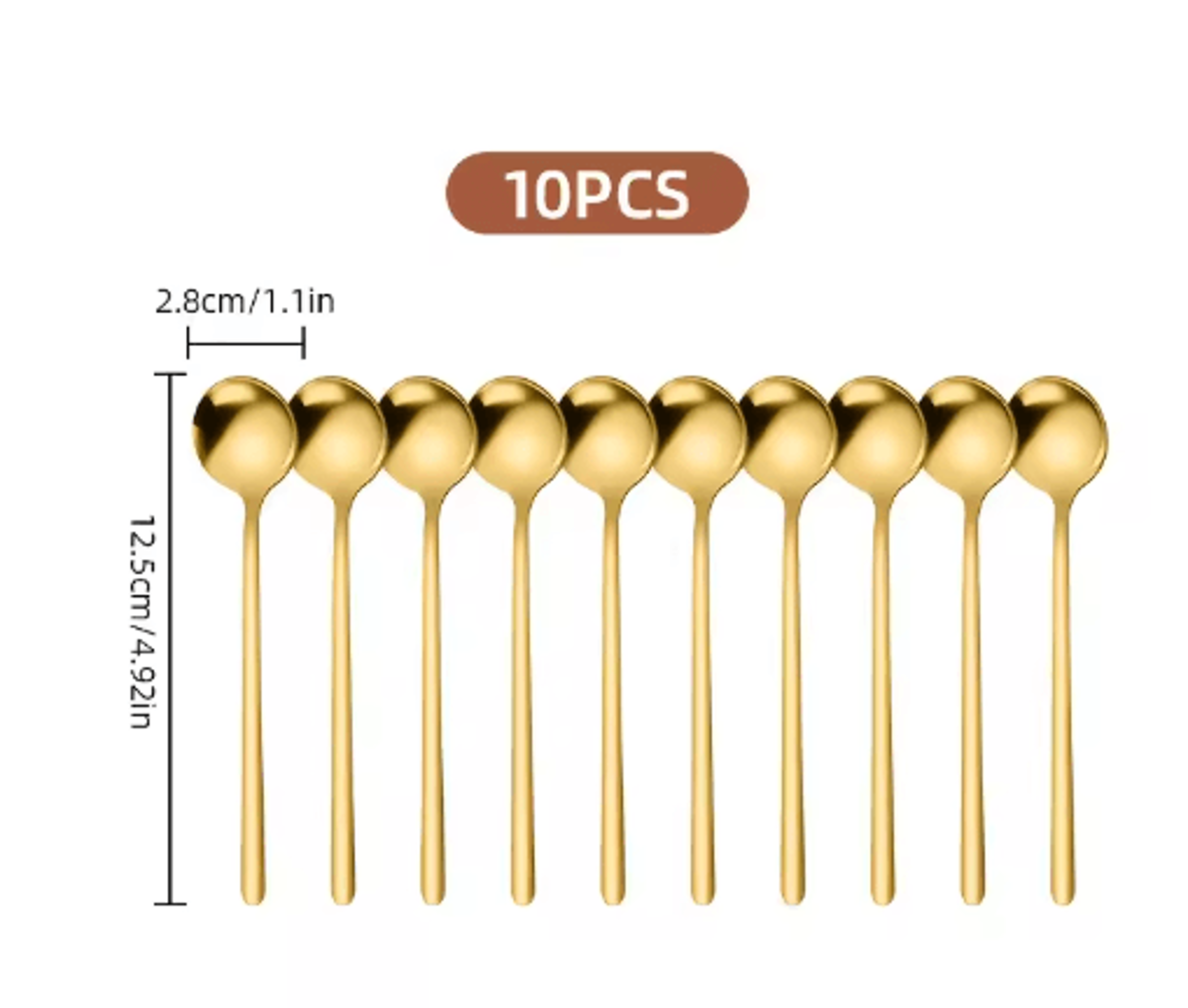 10PCS Stainless Steel Coffee Spoons Dessert Teaspoons And Seasoning Spoons For Home And Cafe Use 1
