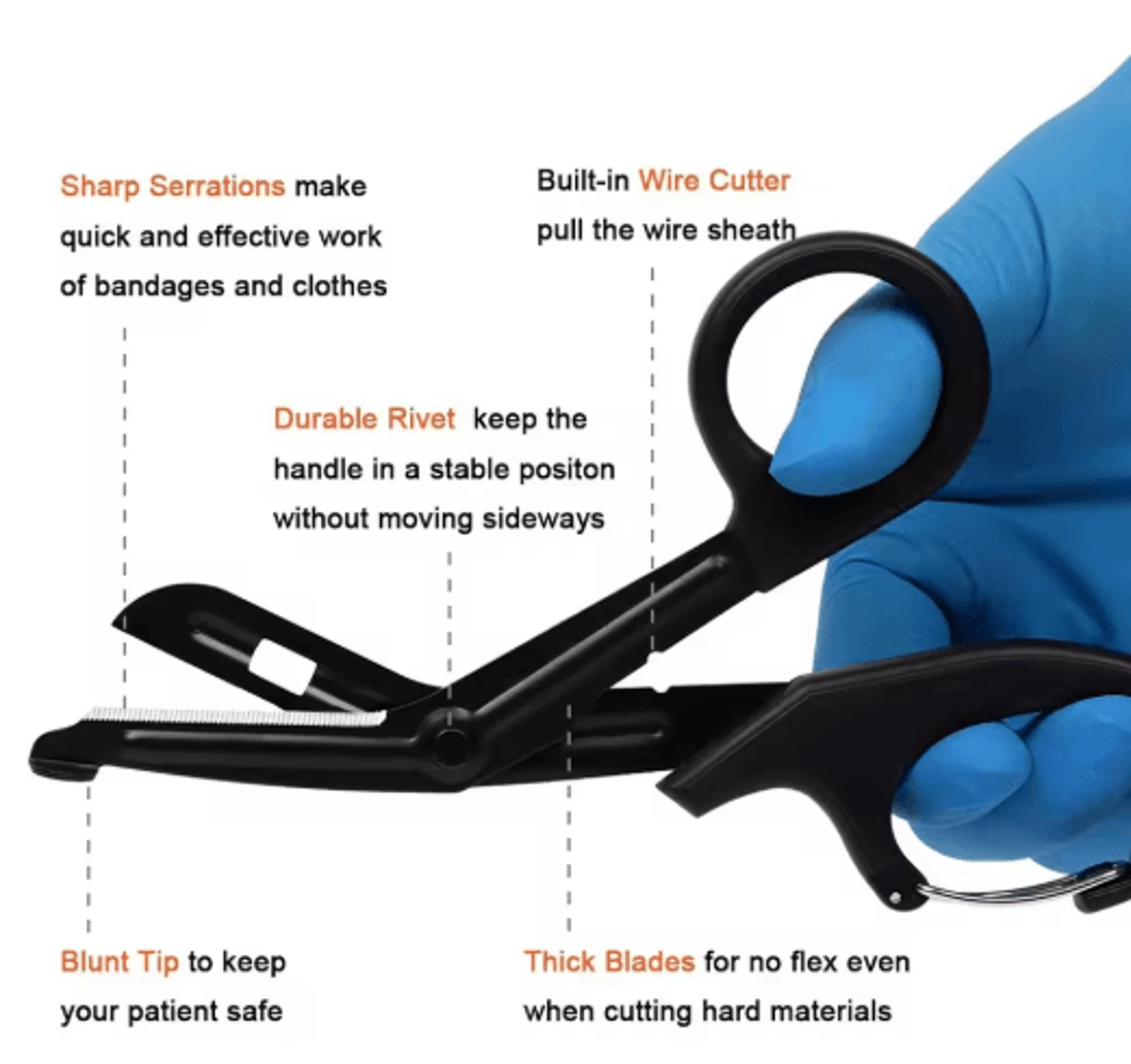 Rescue Trauma Shears 75 Premium Stainless Steel Medical Emergency Scissors 1PC 1