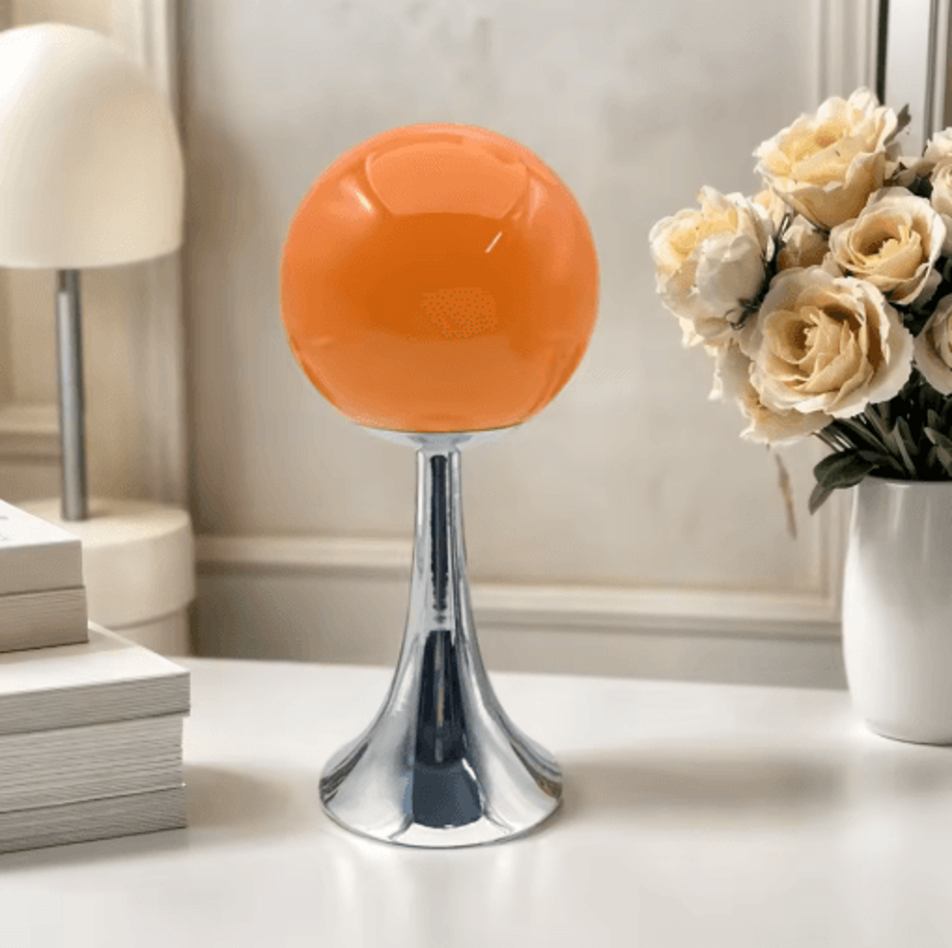 Glass Round Table Lamp Elegant Bedside And Desktop Night Light For Cozy Room Atmosphere 0