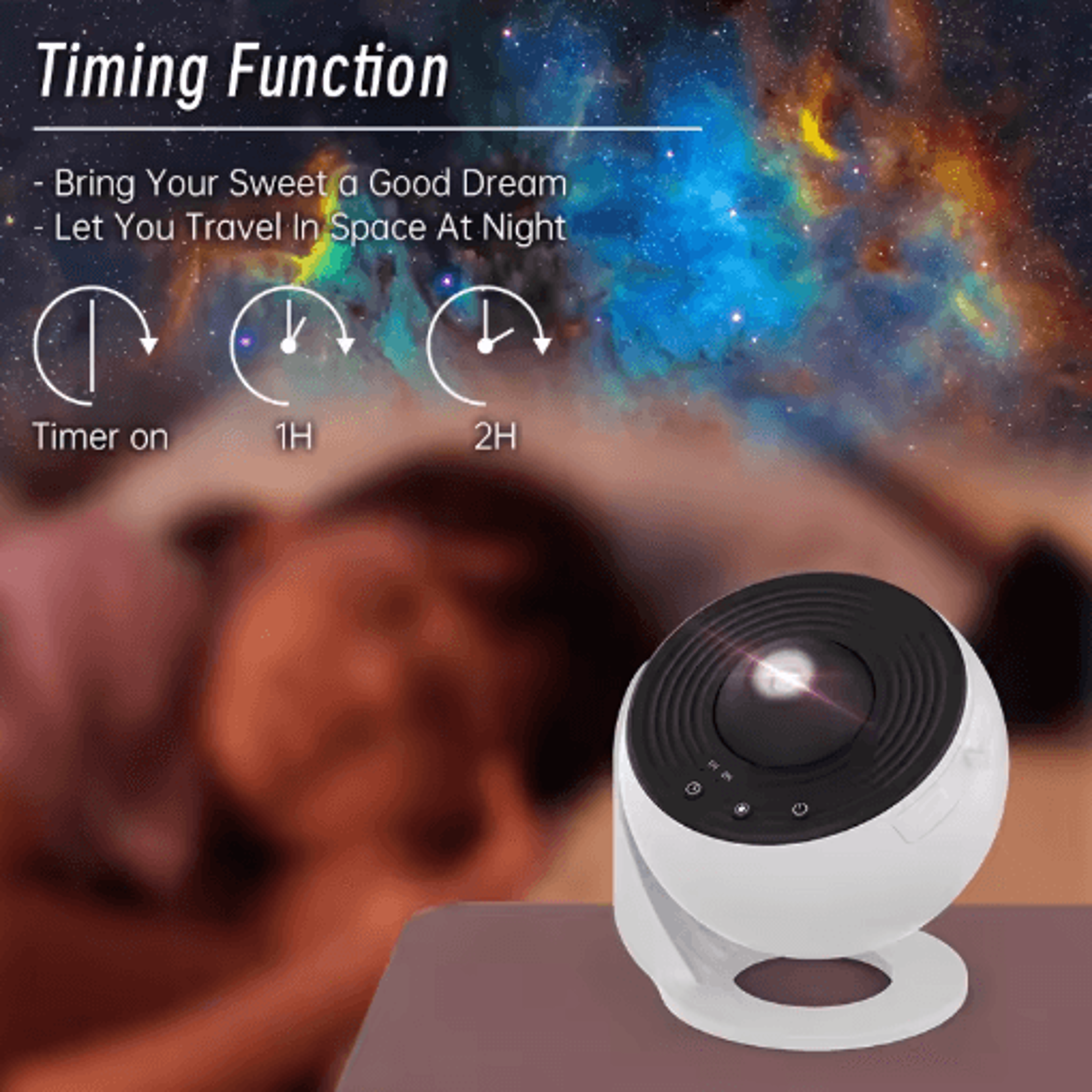 Galaxy Night Light Projector 360 Rotating Starry Sky Planetarium Lamp 6