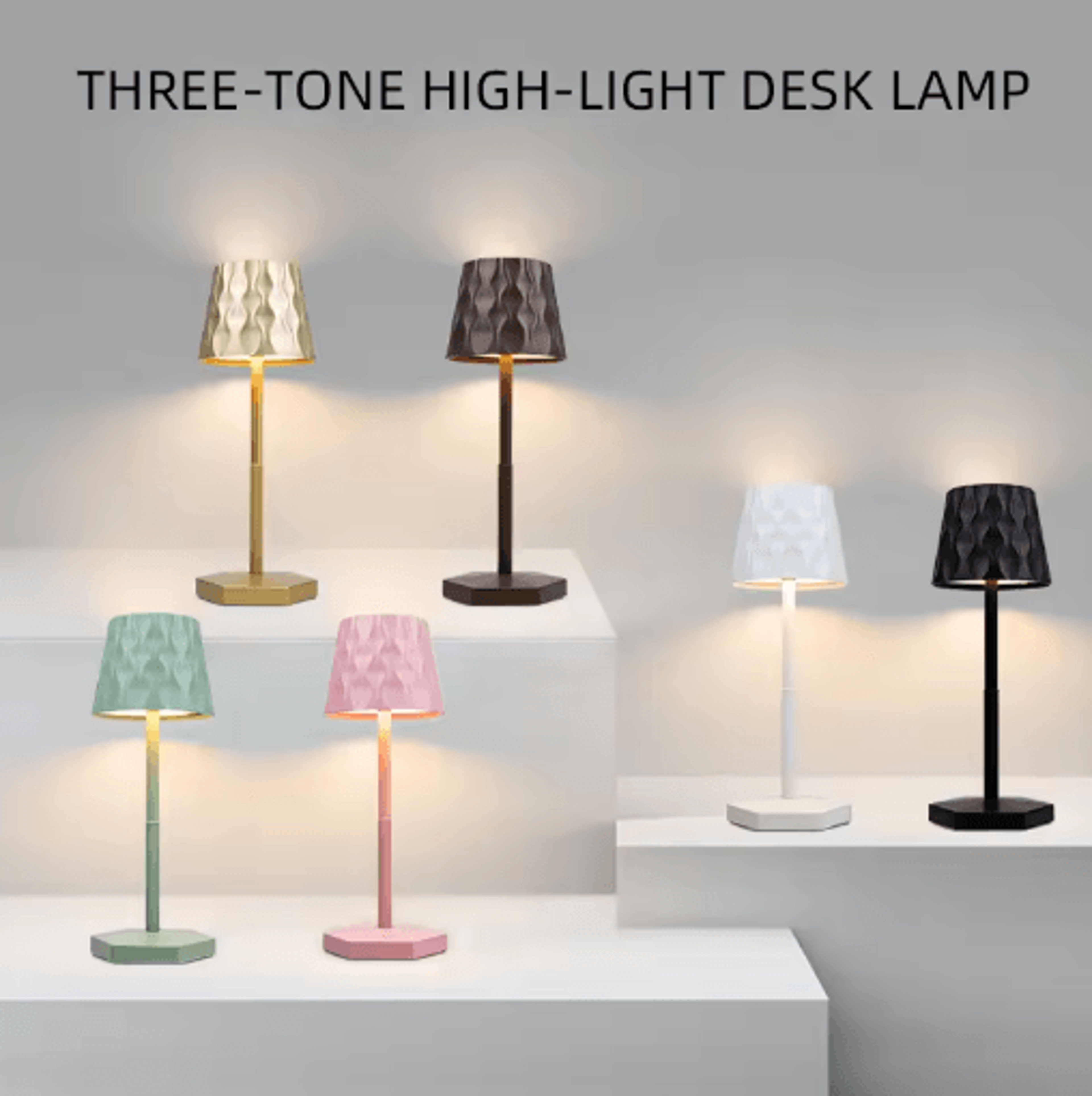 LED Touch Sensor Table Lamp 3 Color Rechargeable Desktop Night Light For Ambient Decor 0