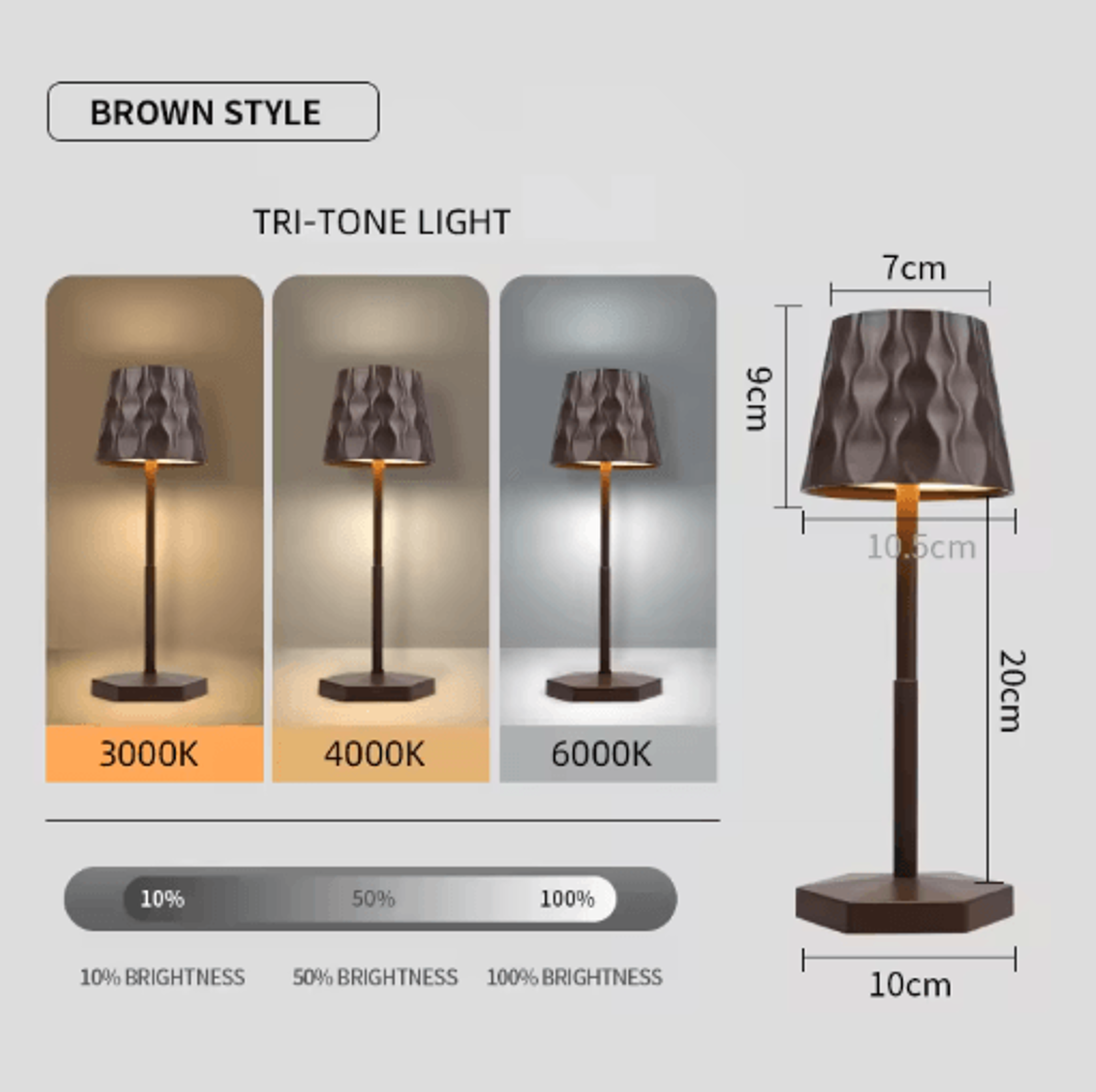 LED Touch Sensor Table Lamp 3 Color Rechargeable Desktop Night Light For Ambient Decor 2