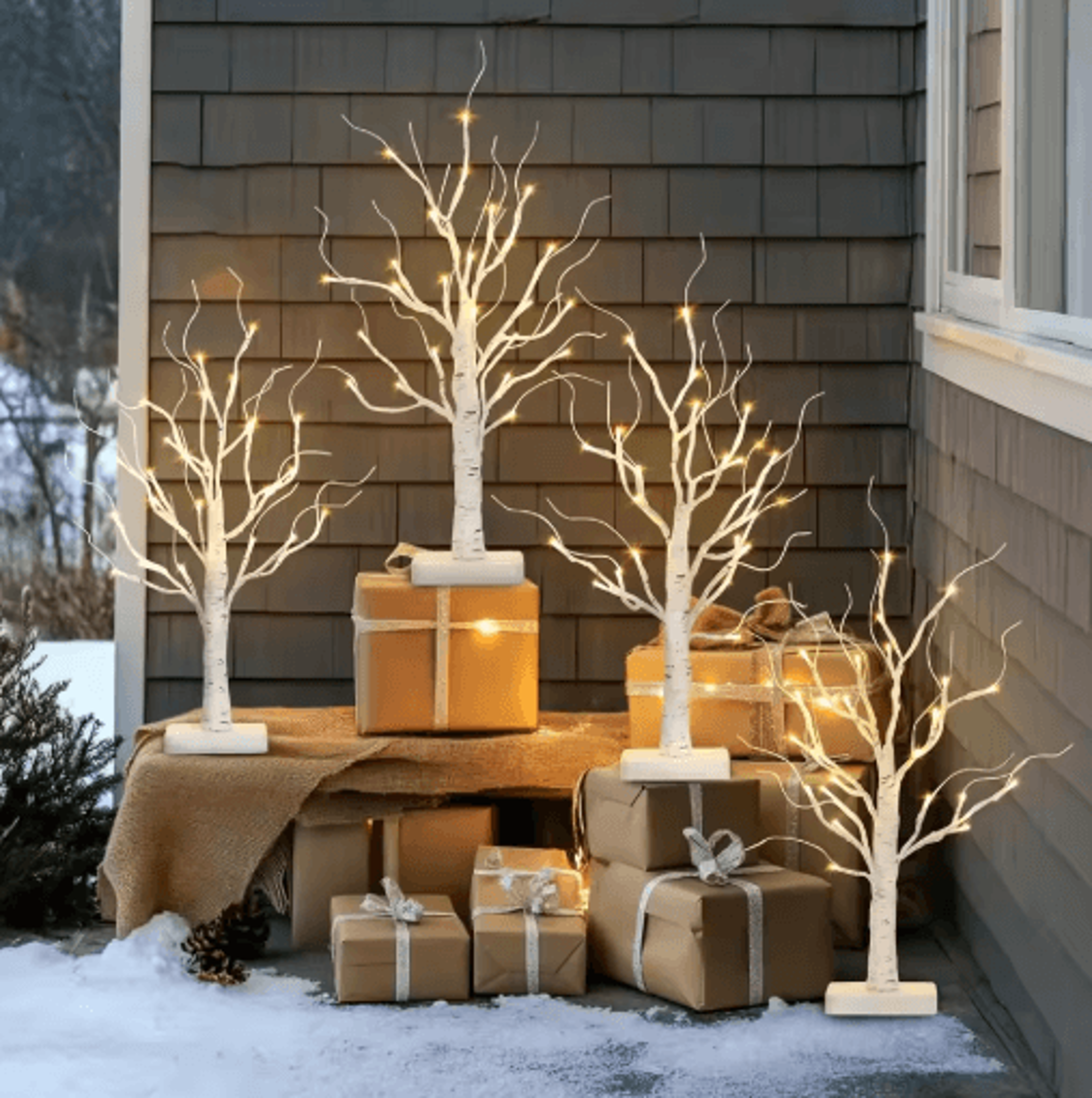 Illuminated Birch Tree 24 LED Tabletop Christmas Tree Centerpiece Light 1
