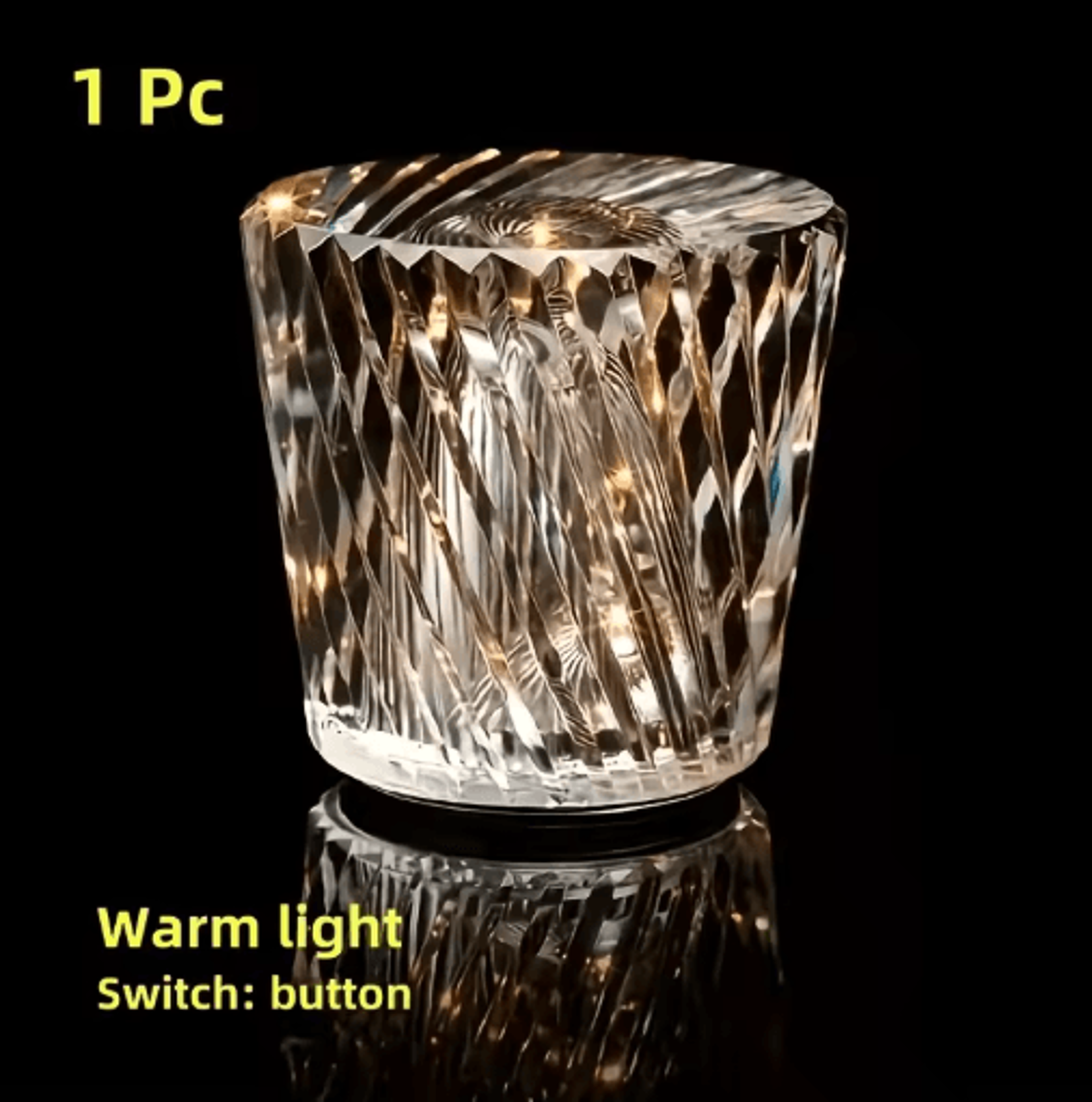 Crystal Small Table Lamp USB Rechargeable Cordless Bedside And Bar Lamp With Stepless Dimming 2