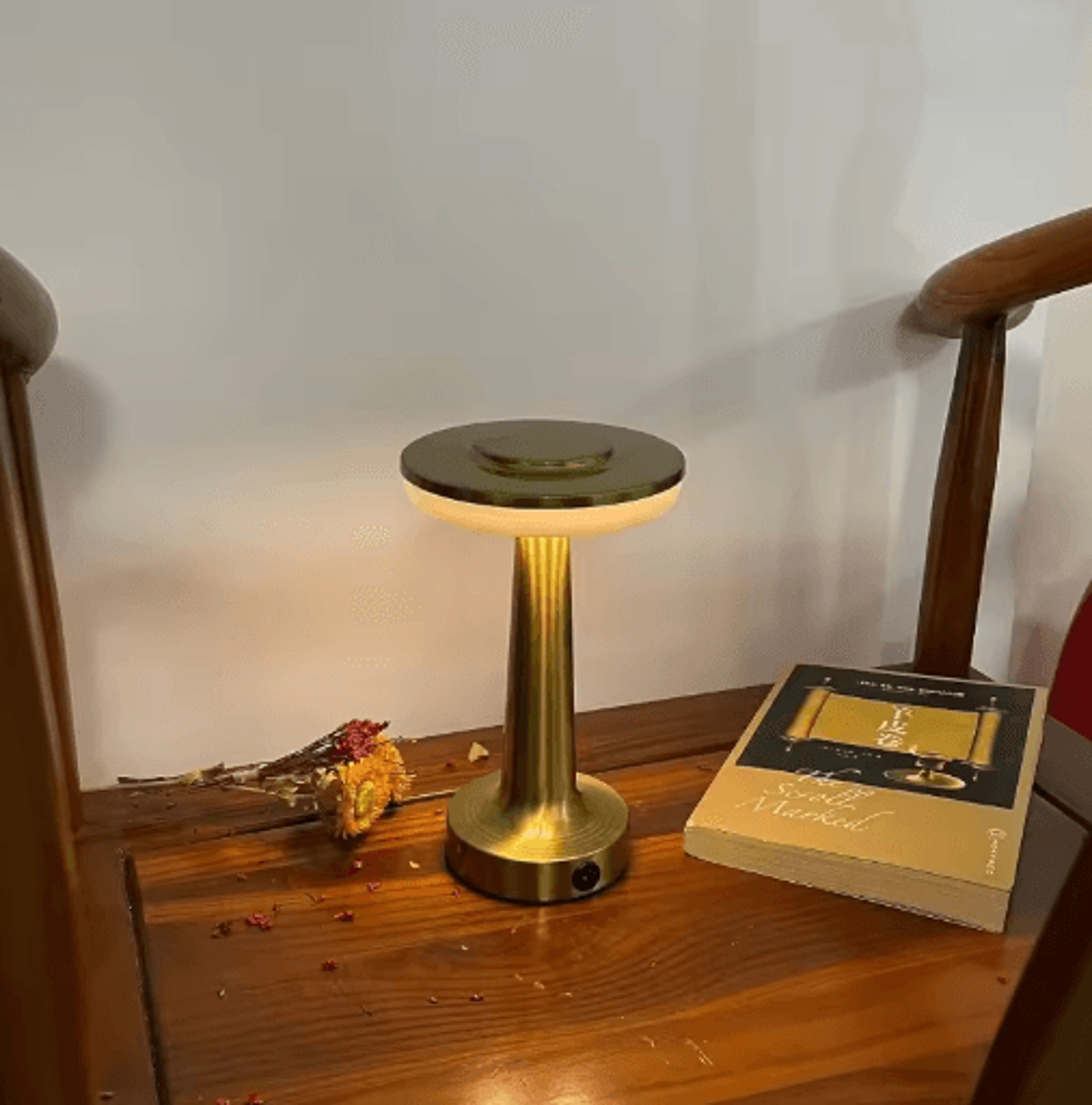 Metal Desk Lamp USB Rechargeable Touch Mood Light For Bedside Bar And Cafe Decor 6