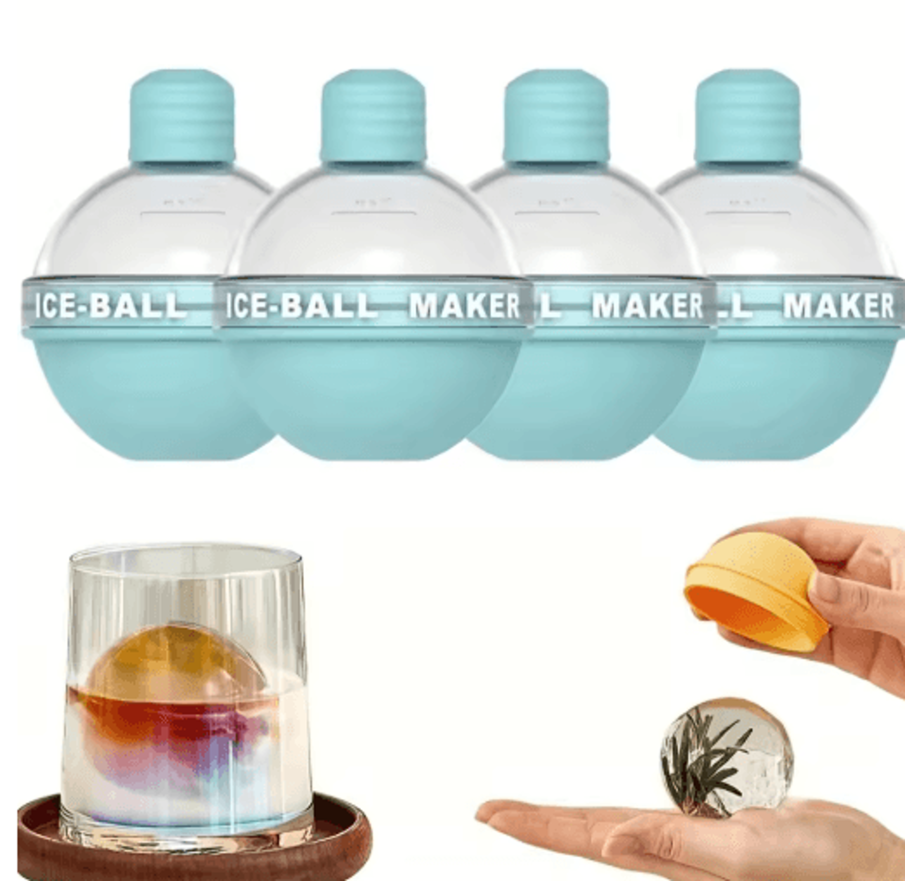 Spherical Ice Molds Reusable Ice Ball Trays For Whiskey Cocktails And DIY Drinks 1