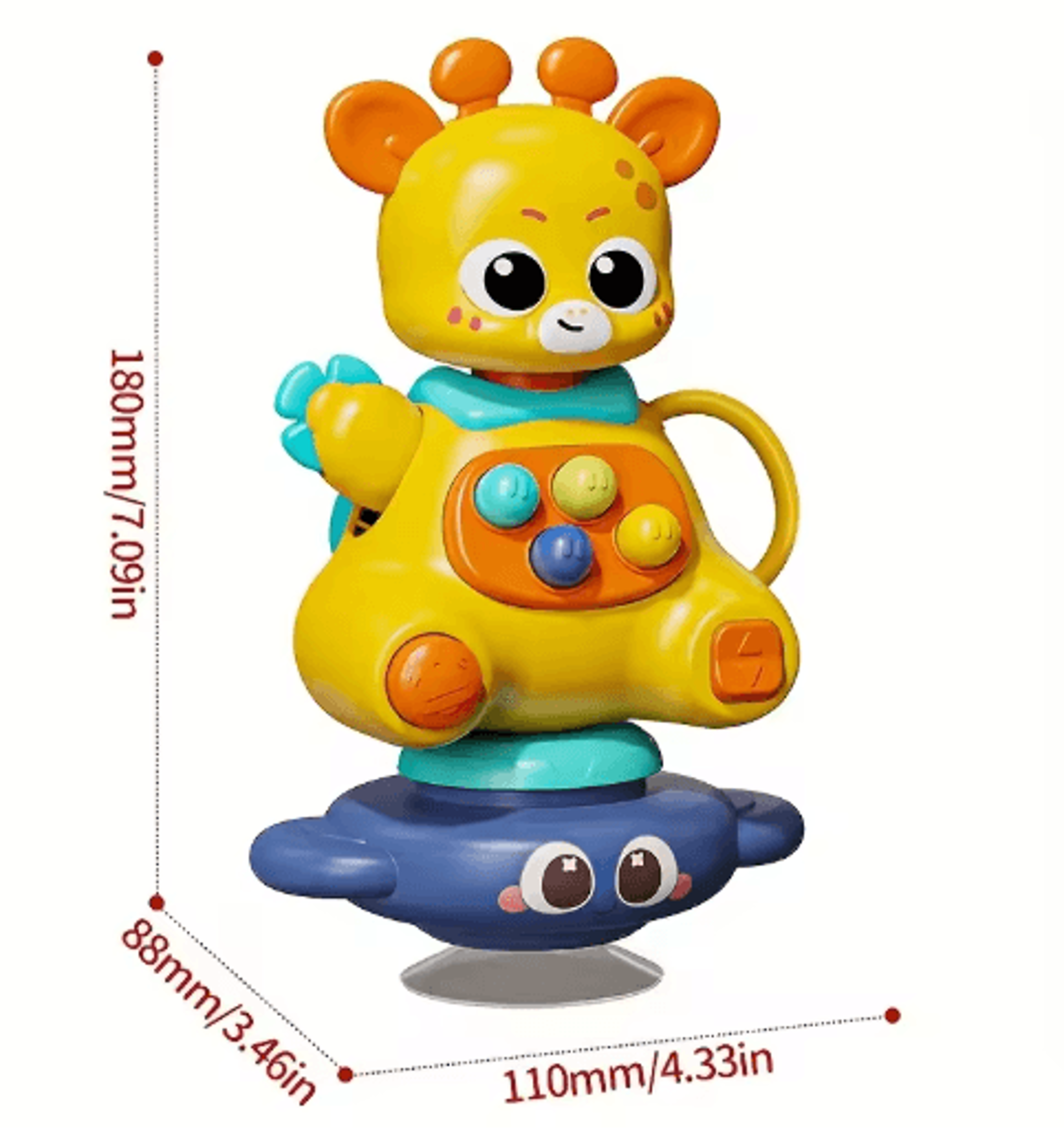 Interactive Giraffe Suction Cup Toy Multifunctional Sensory Learning And Motor Skills Development T 8
