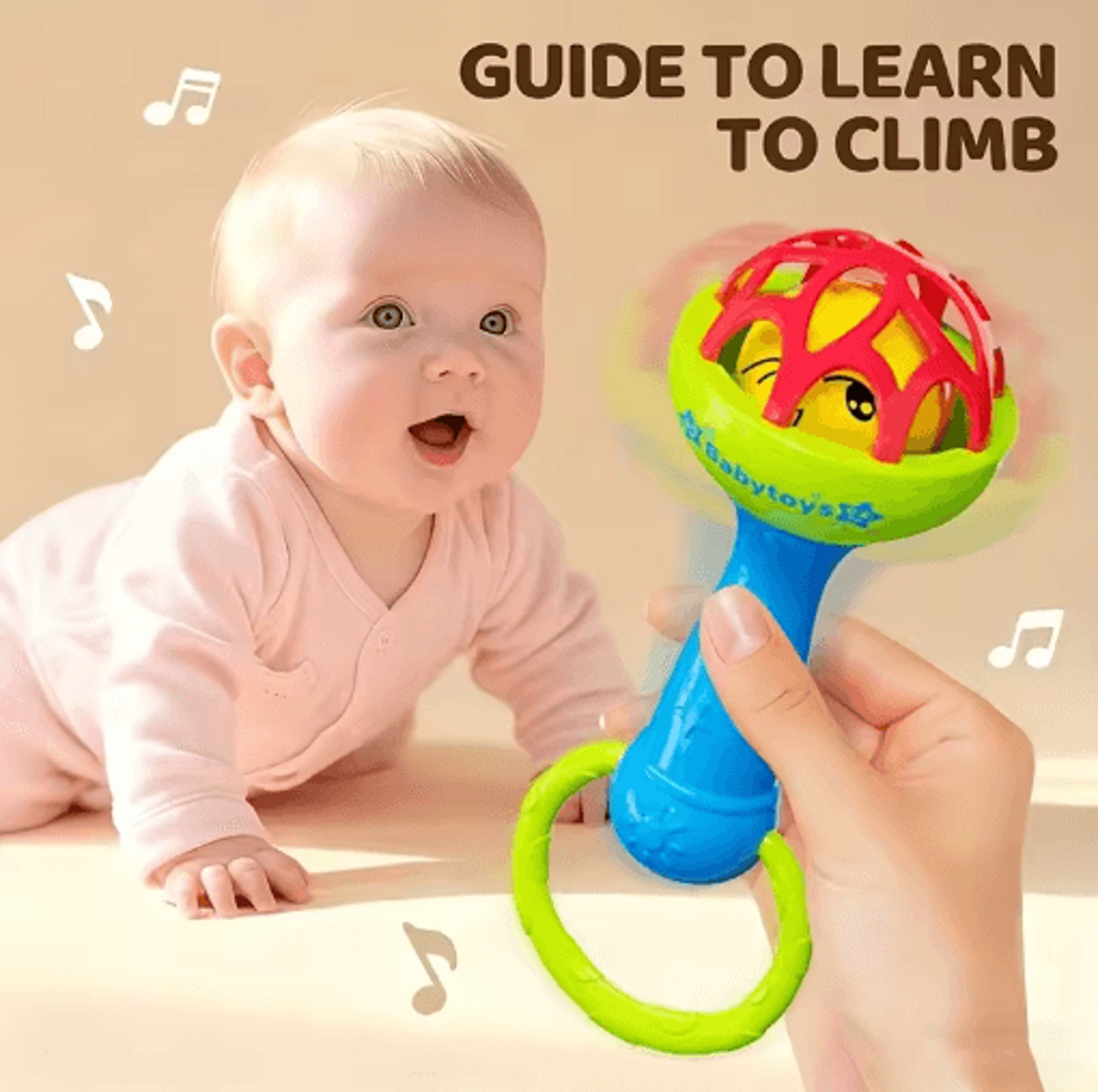 Baby Rattle Toys 0 To 12 Months Newborn Sensory Grasp Hand Bell Animal Toys 5