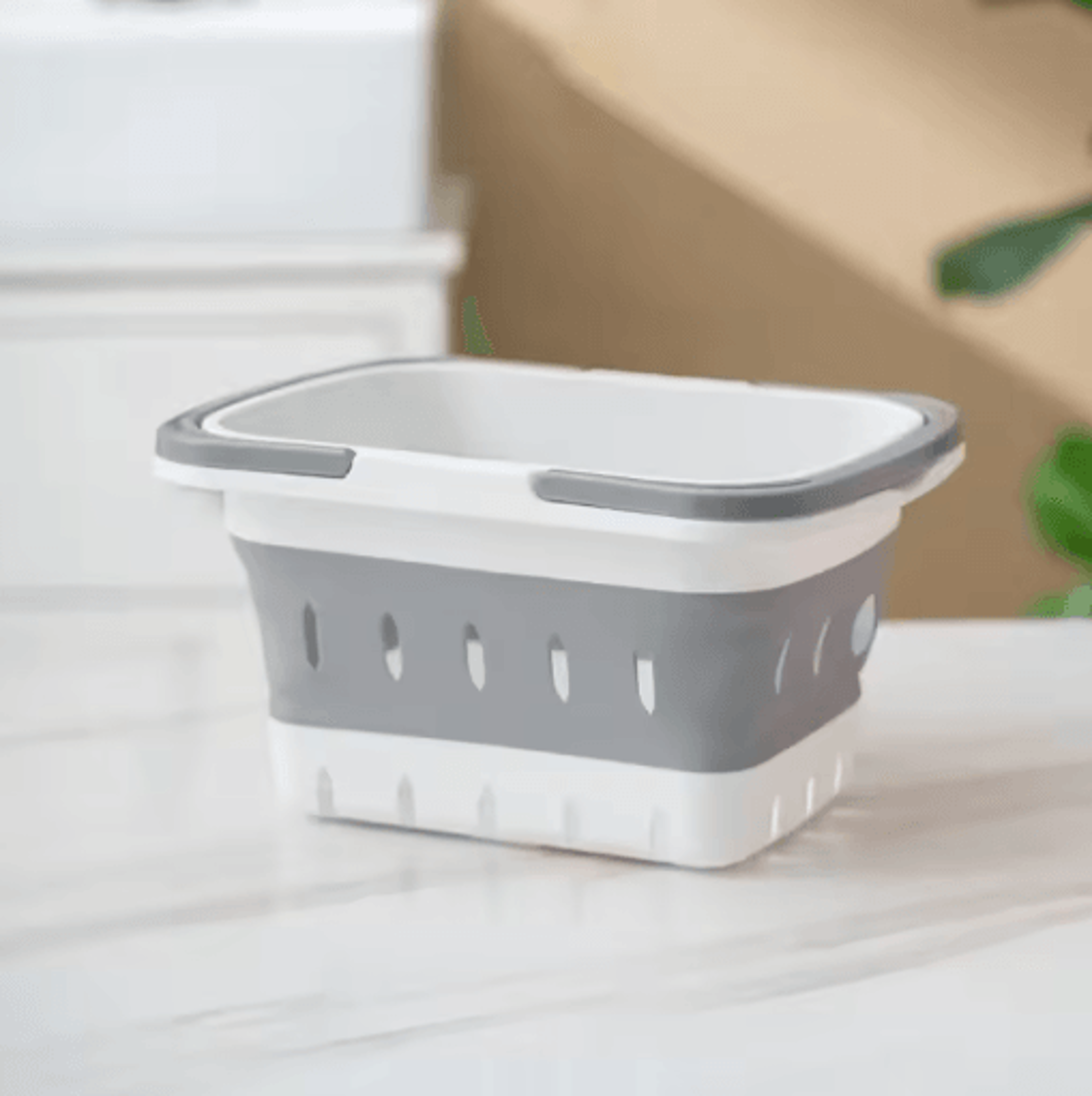 Collapsible Oval Laundry Basket With Handles Space Saving Washing Tub 2