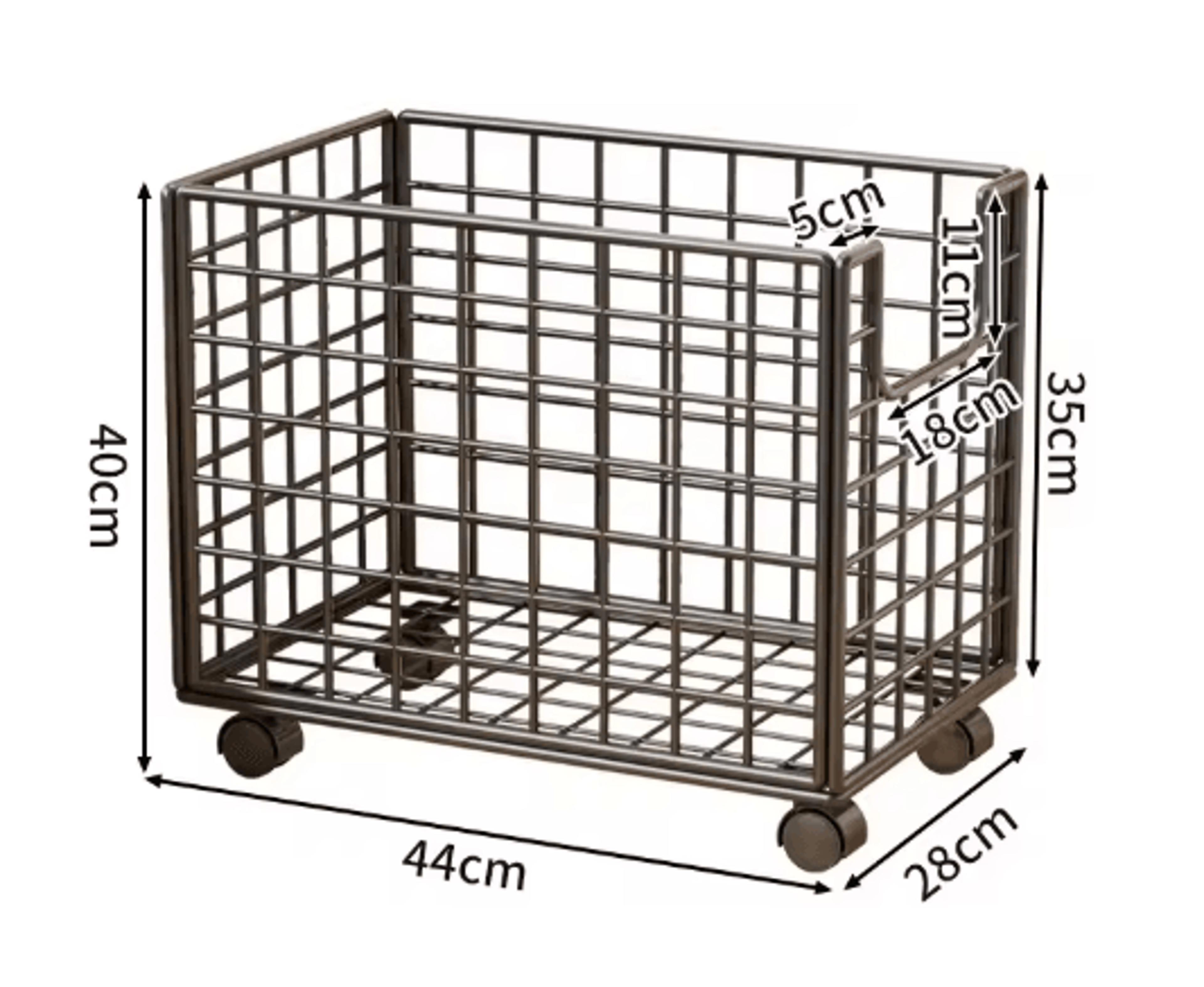 Metal Rolling Storage Basket With Wheels Multi Purpose Home Organizer 5