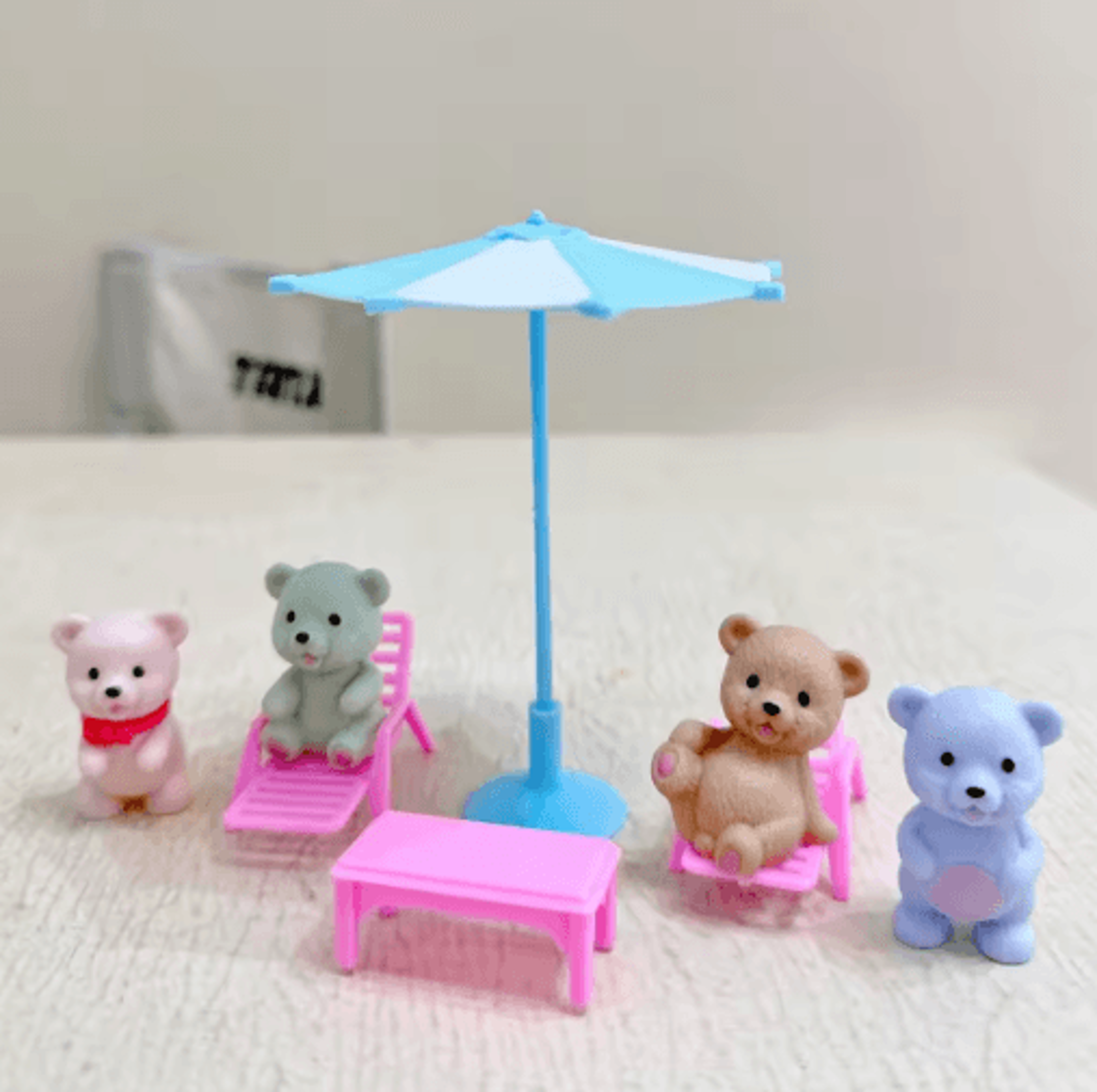 Childrens Play House Scene Toy Set With Teddy Bear And Pet Bathroom Accessories 5