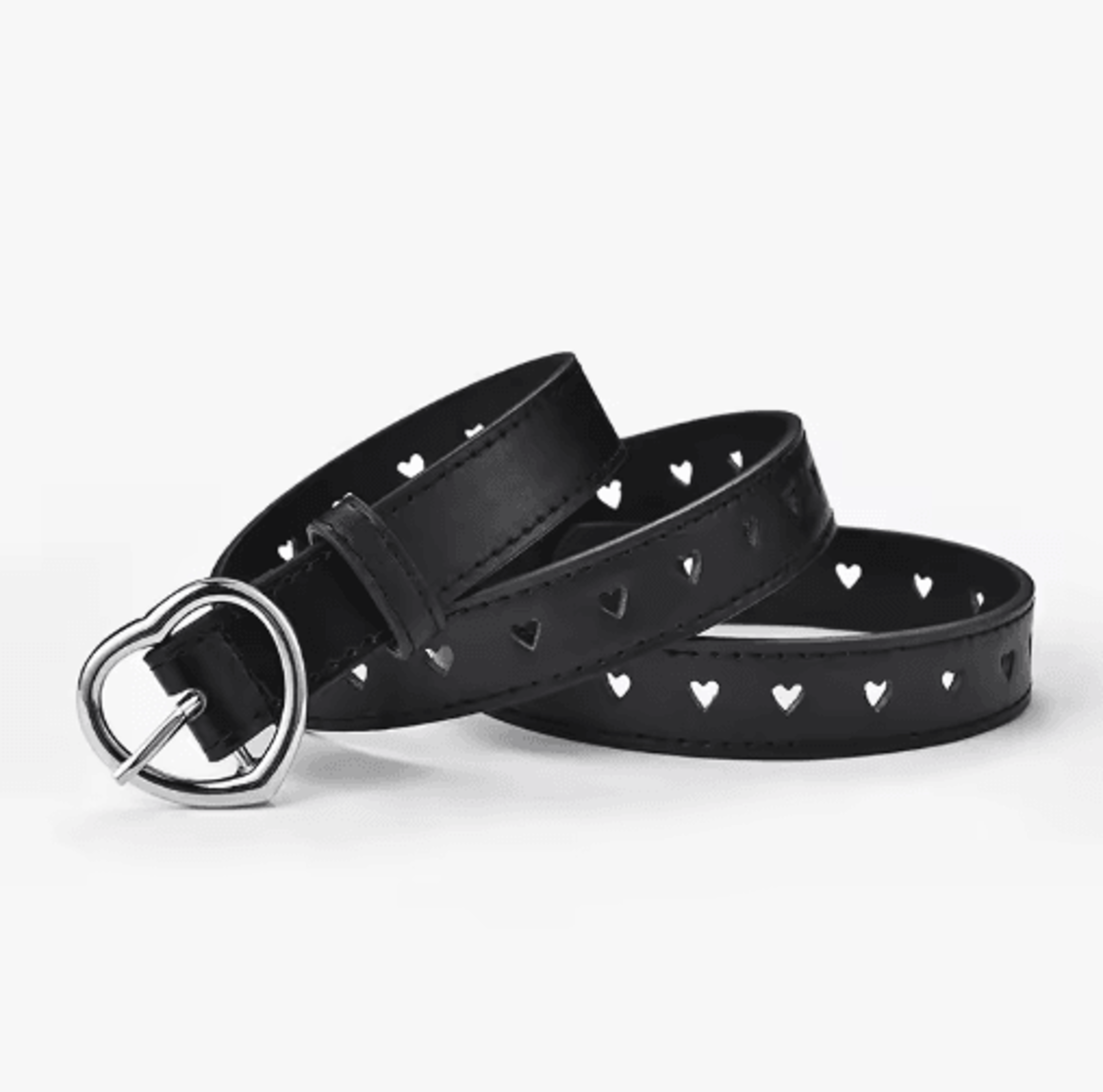 Childrens Faux Leather Belt Cute Peach Heart Buckle Waistband For Girls 7